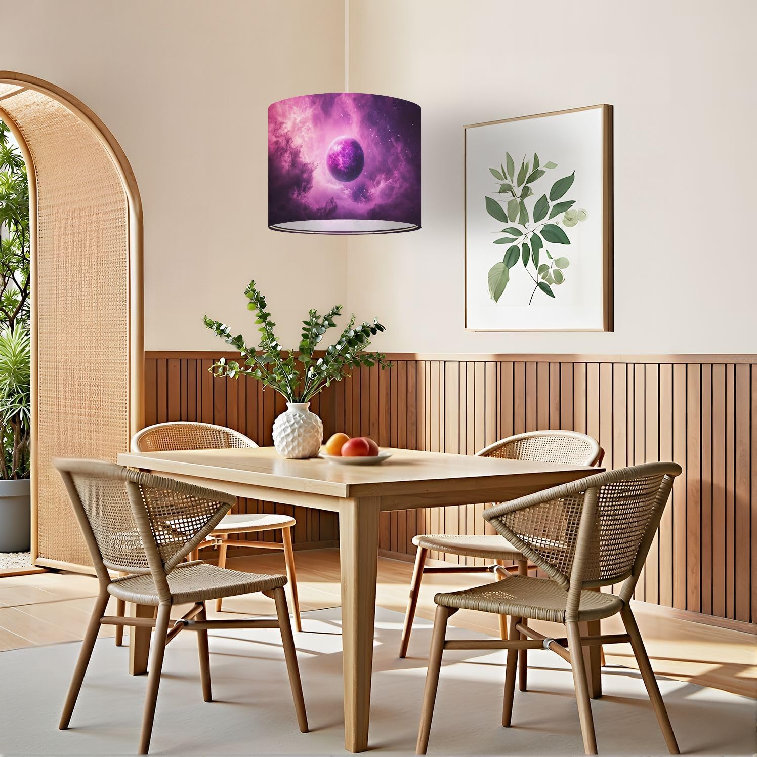 Drum Lamp Shade Nebula Stars Cosmic Clouds Space Art Vivid Colors High Surreal Lampshade 8.9"x11"x11" for Table Lamps Floor Lamps Pendant Light Replacement Linen Lamp Shade Assembly Required