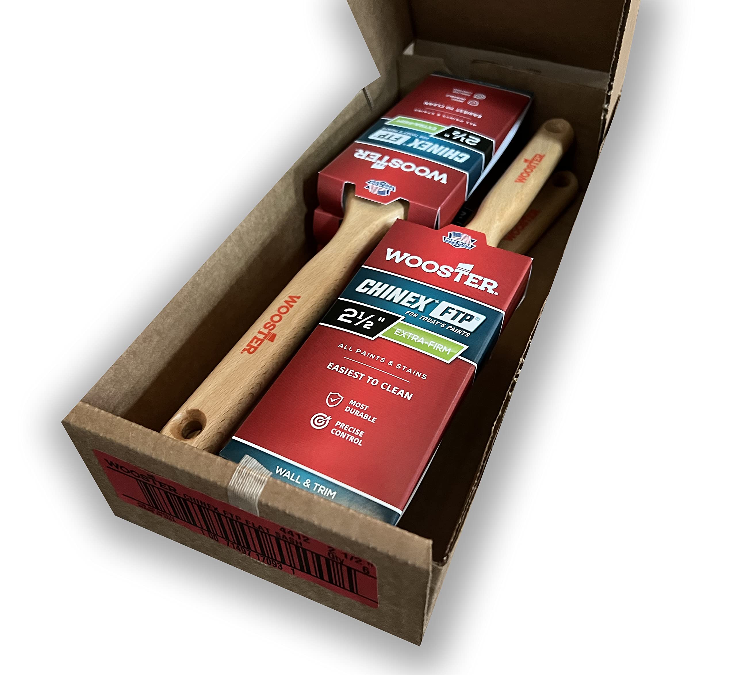 Wooster Brush 4412 Chinex - Banda plana (2,5 pulgadas), paquete de 6