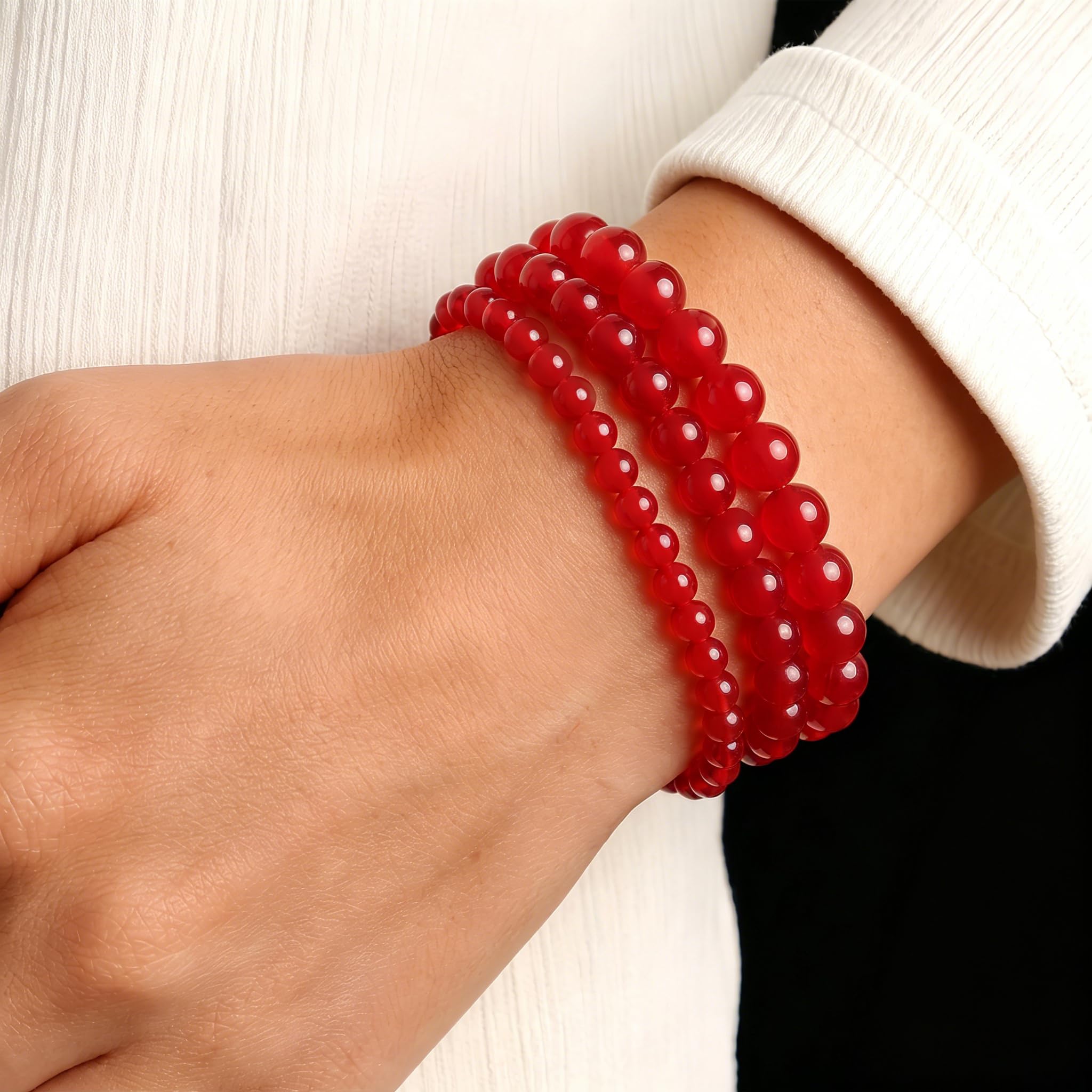 1000 Red Glass Beads - Bracelets & Necklaces -3