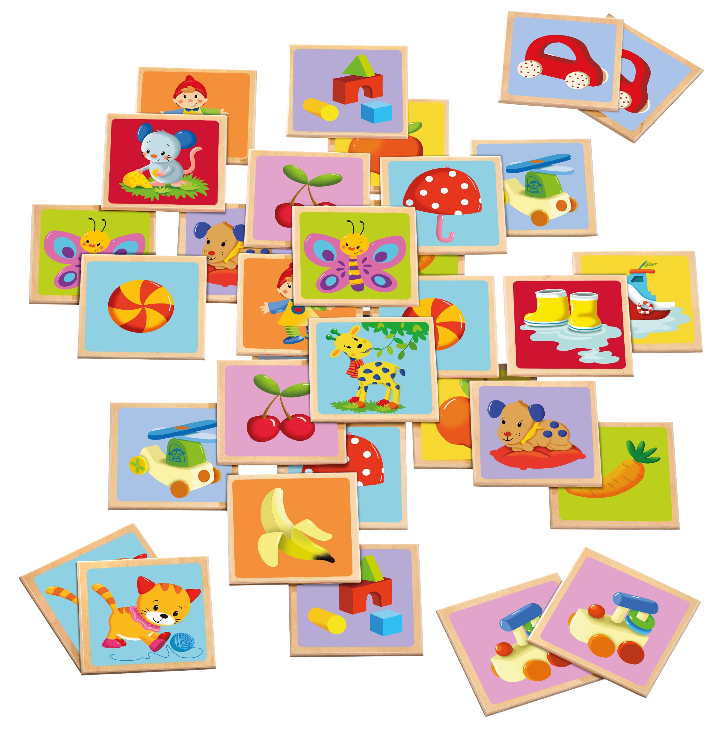 Schmidt Spiele 63025 Selecta, Memo kolorowa z drewna, 36 części