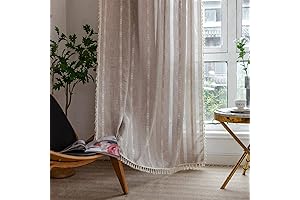 Colorigan 96 Inch Boho Style Semi-Blackout Curtains