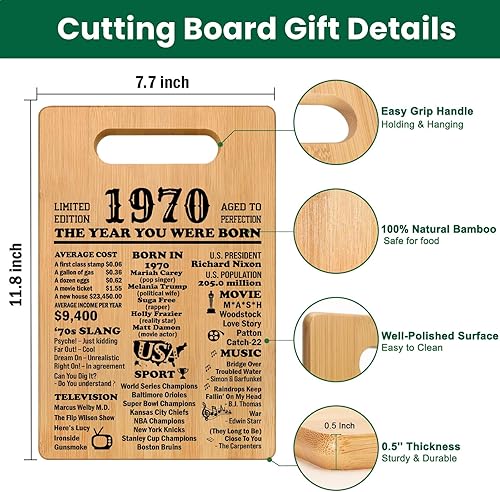 Miniatura 28 de Regalos de 80 cumpleaños para mujeres y hombres, tabla de cortar 1945, regalos de cumpleaños 80 para ella, regalos de cumpleaños de 80 años, regalo