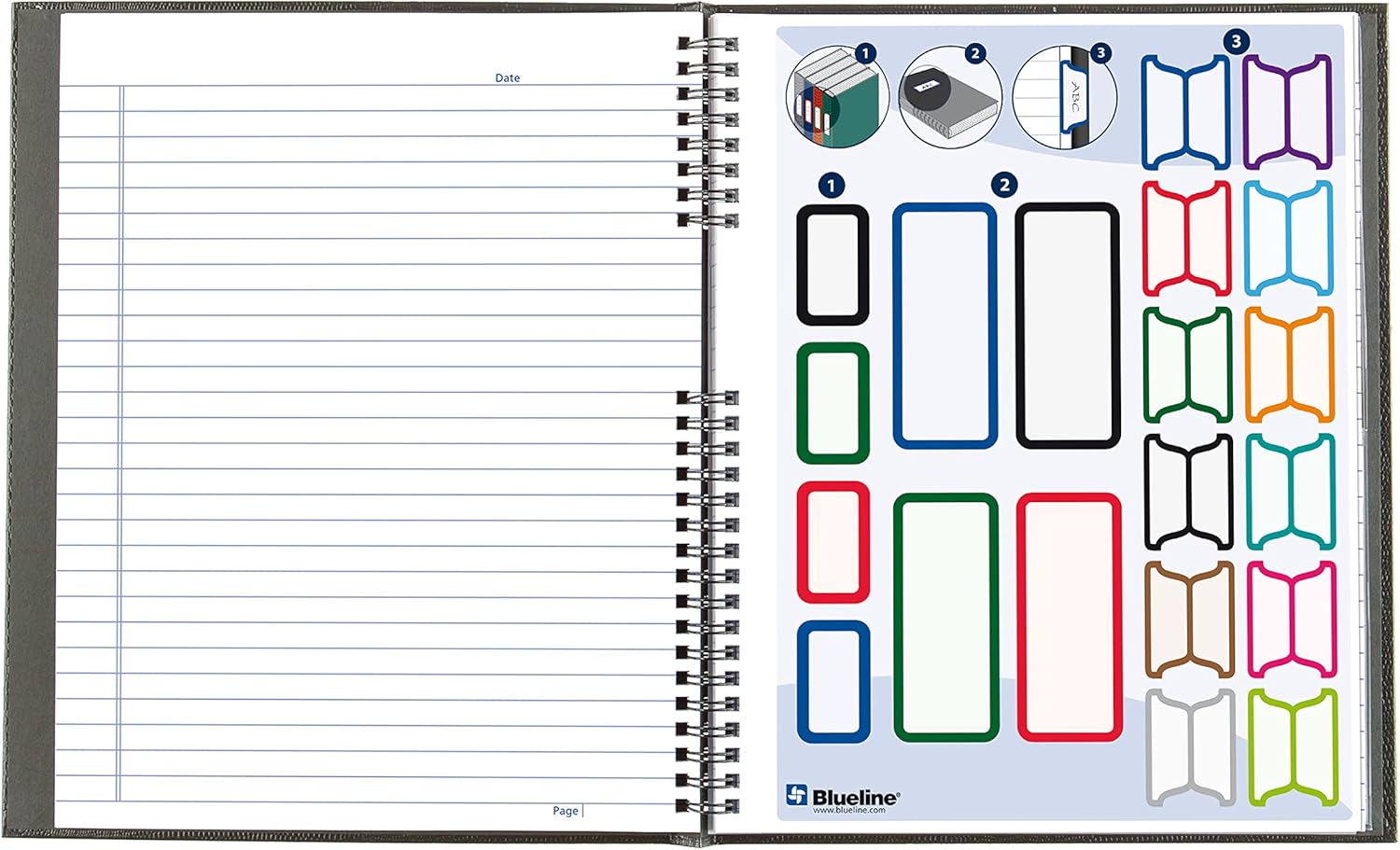 Blueline NotePro™ Executive Notebook, Indexing System, Refillable, Hard Cover, 10.75" x 8.5", 150 Ruled Pages, Cool Grey (A10150.GRY)