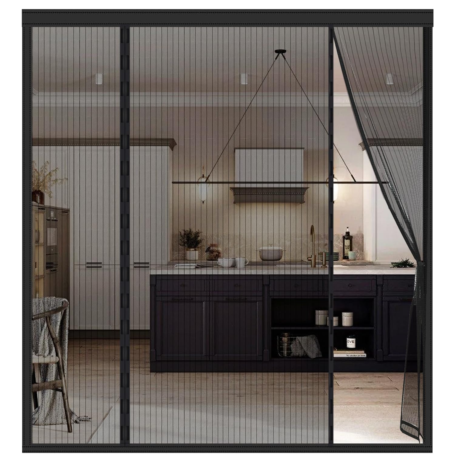 Magnetic Fly Screen Door 300(75/150/75) x280cm, Heavy Duty Mesh Curtain, Double Magnetic Closure Insect - Proof Mesh, Ventilation, Fly Screens Doors Nets for Front/Back/Patio Door, Easy Install — image 1