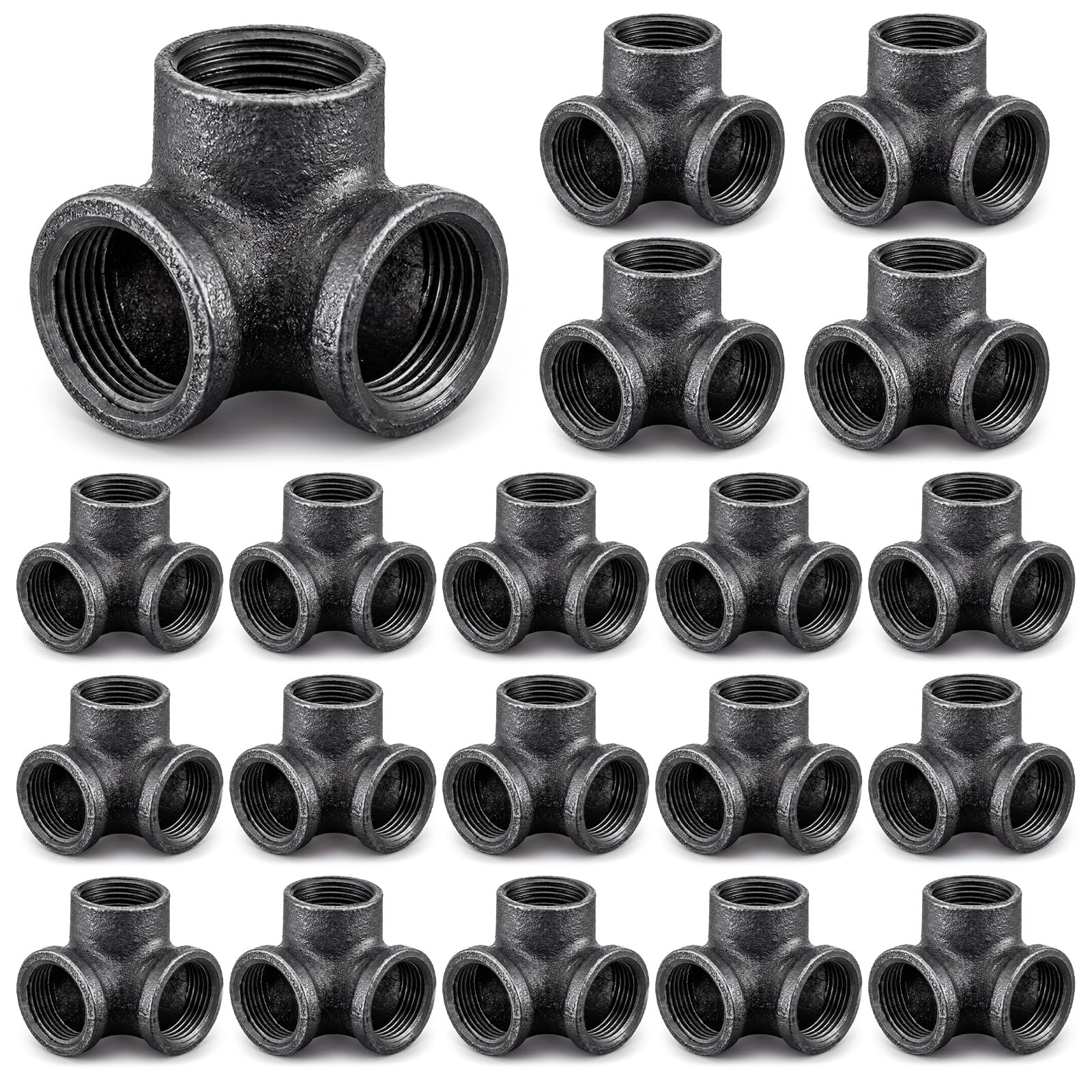 Hicarer 20 Pack Outlet Elbow for Industrial Pipe Furniture, 3/4" 3 Way