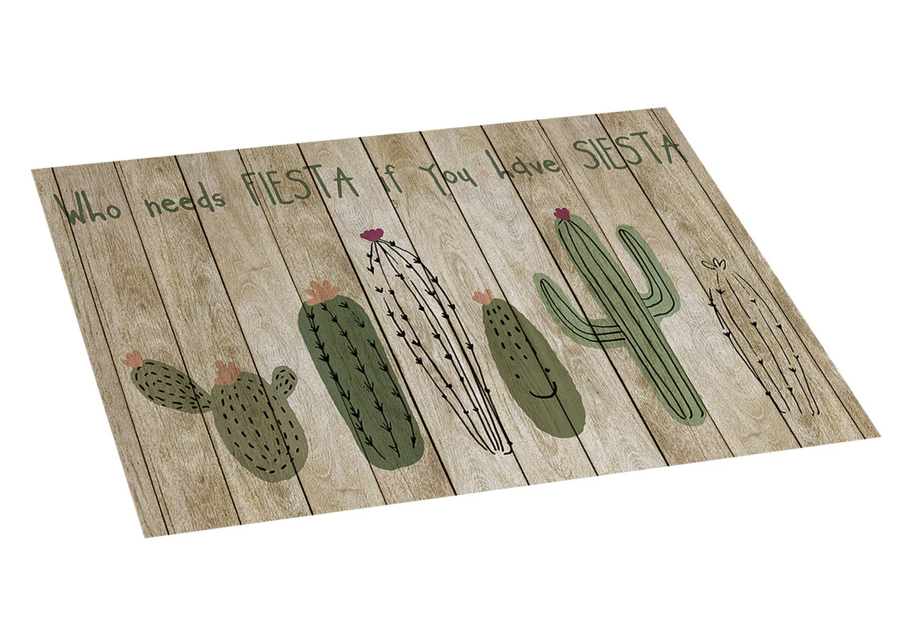 STOR PLANET Alfombra vinílica Estampada Croma, Alfombra Cocina, Pasillo. Alfombras de Habitación Antideslizantes y Muy Confortables. Alfombra Acolchada de Diseño | Cactus 45x75cm