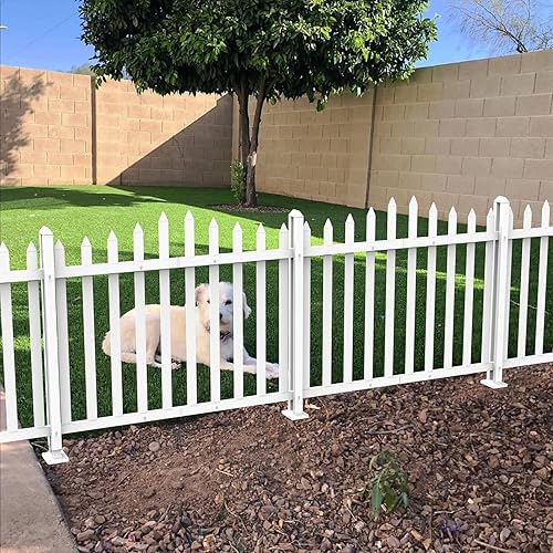 ECOOPTS Paneles de valla de vinilo de 36 pulgadas de alto x 84 pulgadas de ancho, valla decorativa blanca para jardín, patio, piscina, pasillos (20