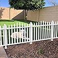 3ft H x 6ft W (1 Panel + 1 Post) No Dig Zippity Newport Fence Kit, White Vinyl Picket Fence, Easy Install Outdoor Fence for Backyard or Patio, DIY Decorative Fencing, ZP19002