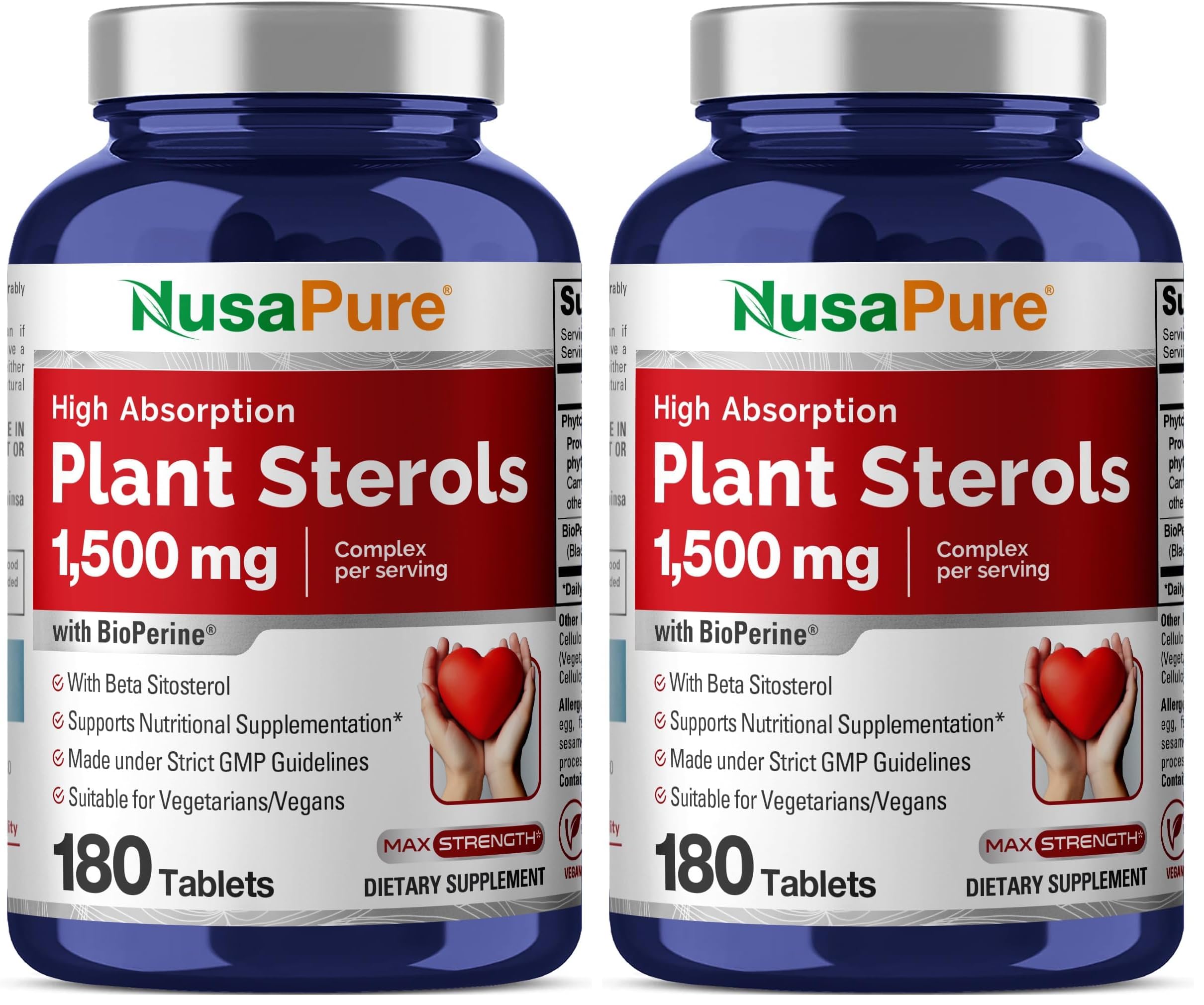 Plant Sterols, Vegan, 1500mg, 180 Veggie Tablets - 90 Servings — Amazon image 7