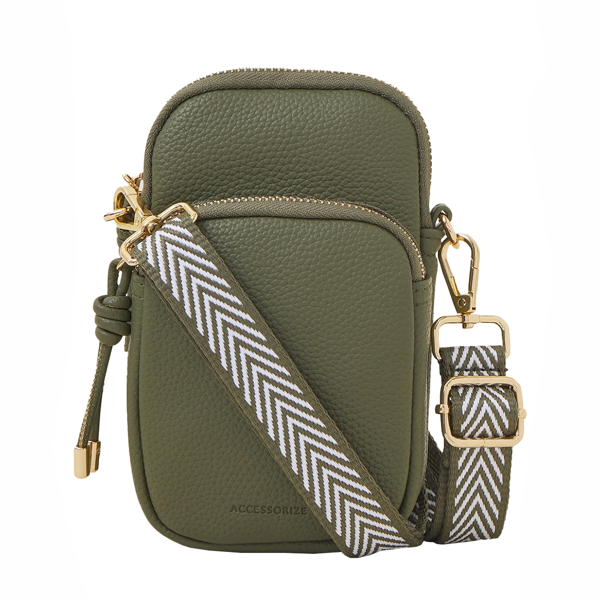 Accessorize London Womens Green Webbing Strap Phone Bag (B0D69ZPLN6) Amazon Price History, Amazon Price Tracker