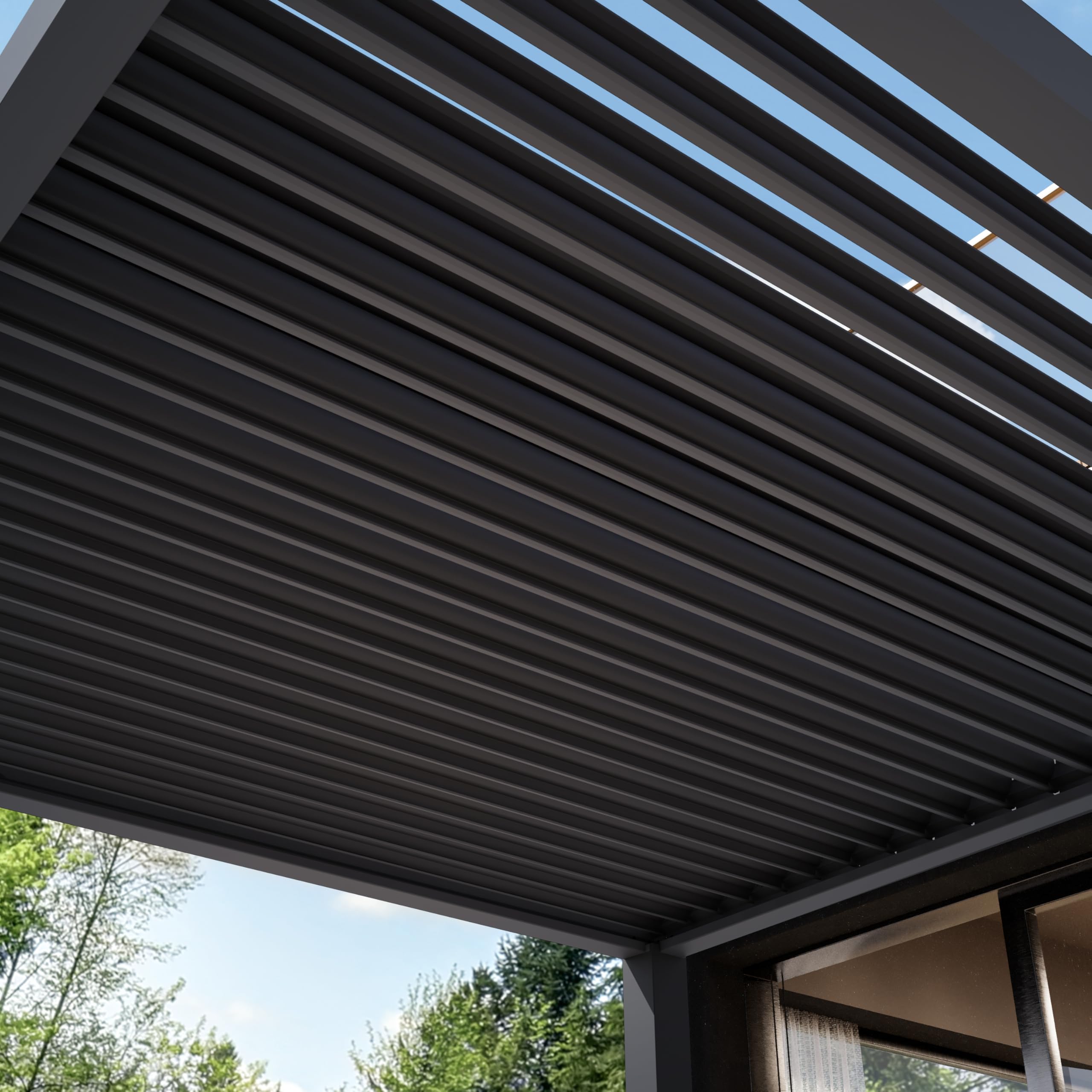 PRIMEYARD Pergola 3x3 m poteaux en Aluminium avec Lames orientables en Aluminium pavillon Anthracite