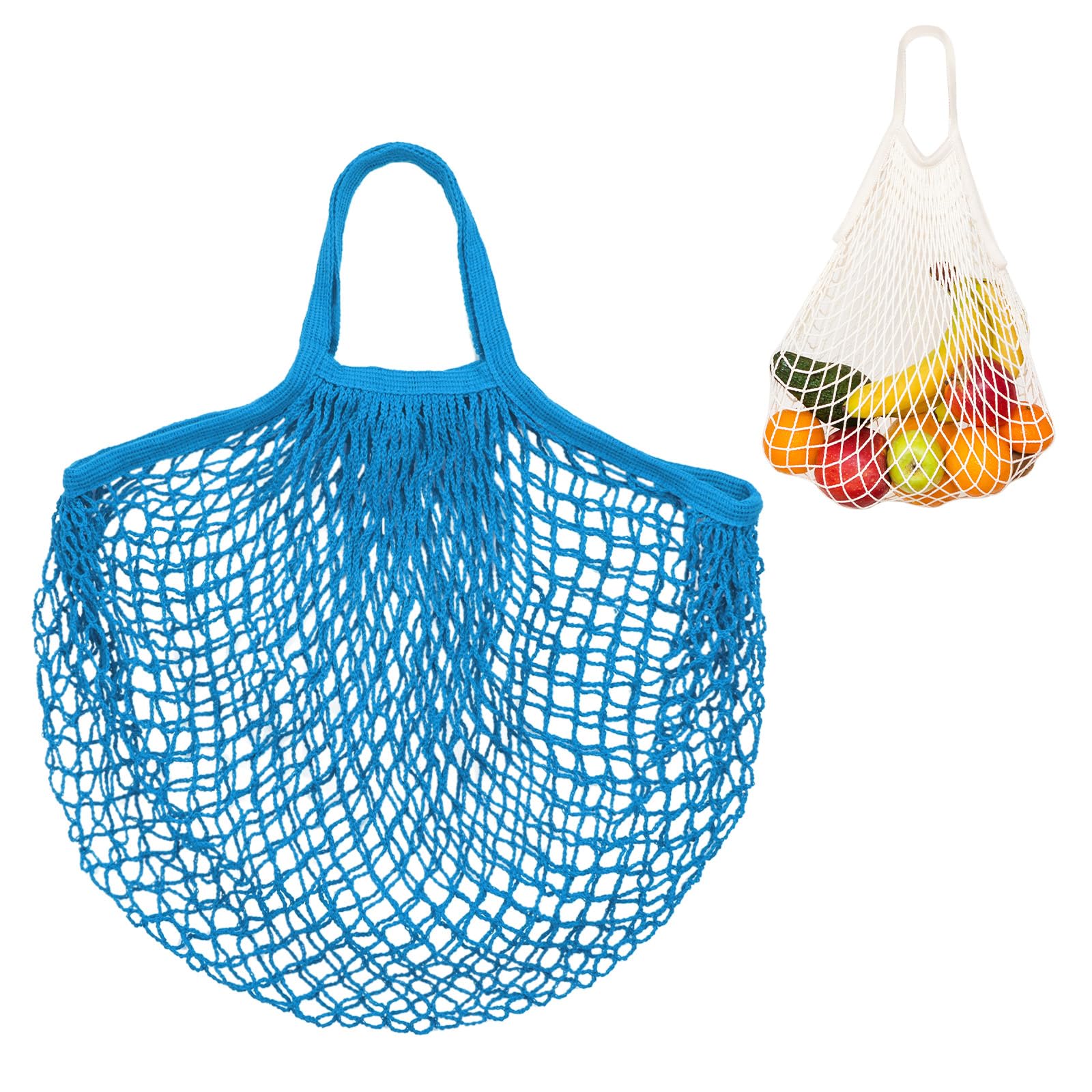 M METERXITY 1-Pack Cotton Mesh Bag, Reusable Washable Mesh Net String Grocery Bags, Reusable Produce Bags with Handle