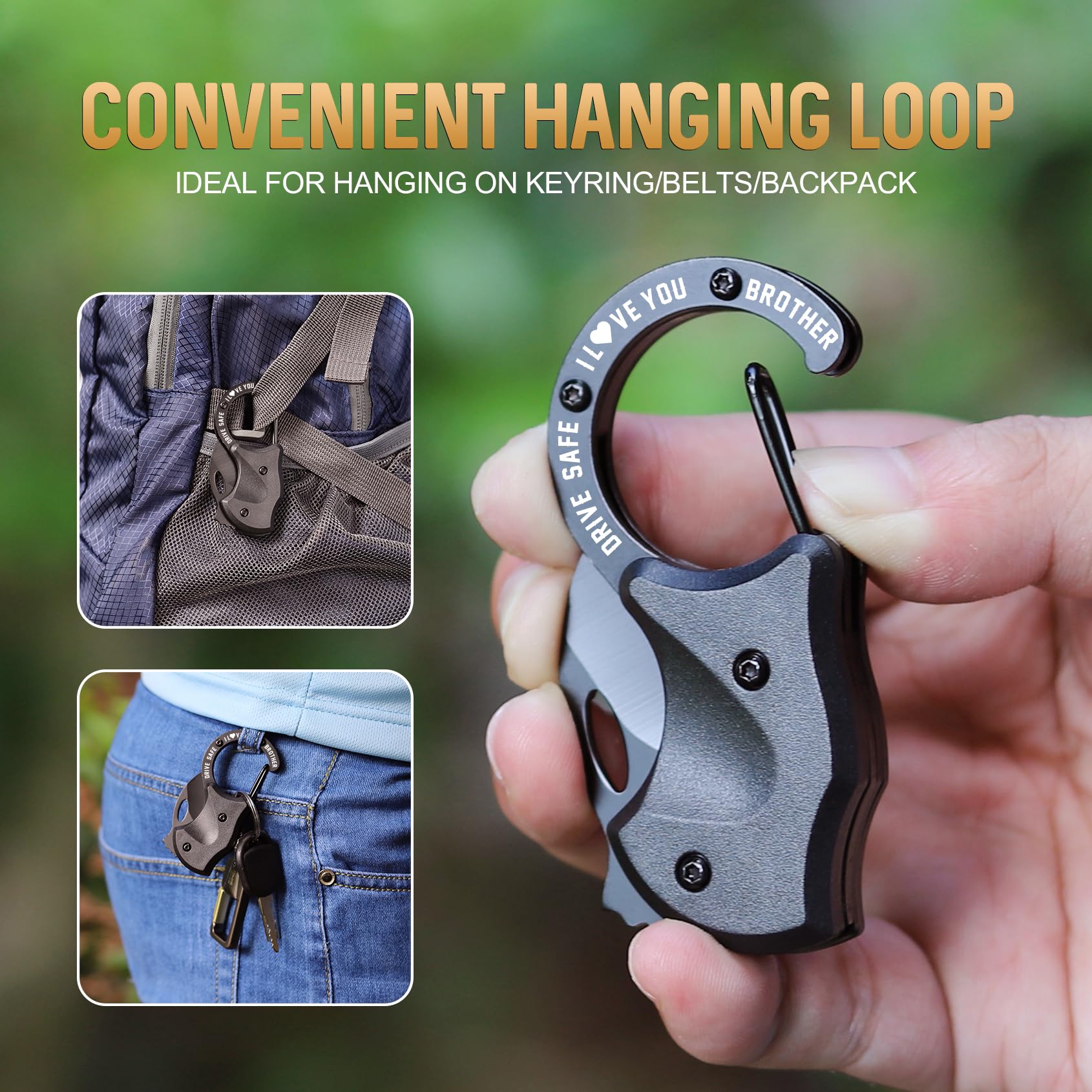 OOPERAY Gifts for Brother Christmas, EDC Box Cutter, Christmas Birthday Gifts Ideas for Brother, EDC Gadget Gift for Camping Hiking Fishing, Gift from Sister