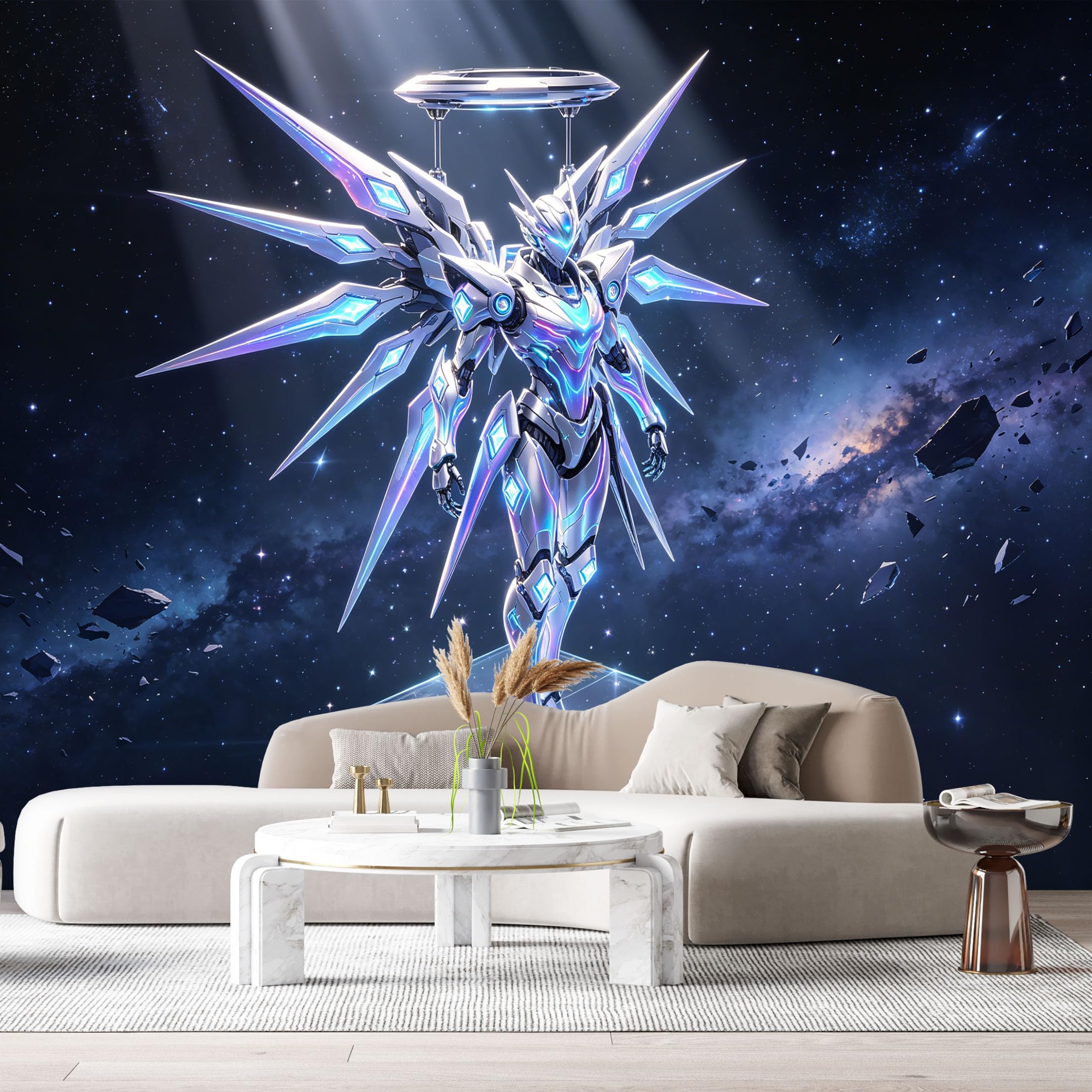 Custom Size Wall Murals Futuristic Mech Robot 3D Abstract Space Galaxy Modern SelfAdhesive Wall Fabric Removable Large Wallpaper for Photo Living Room