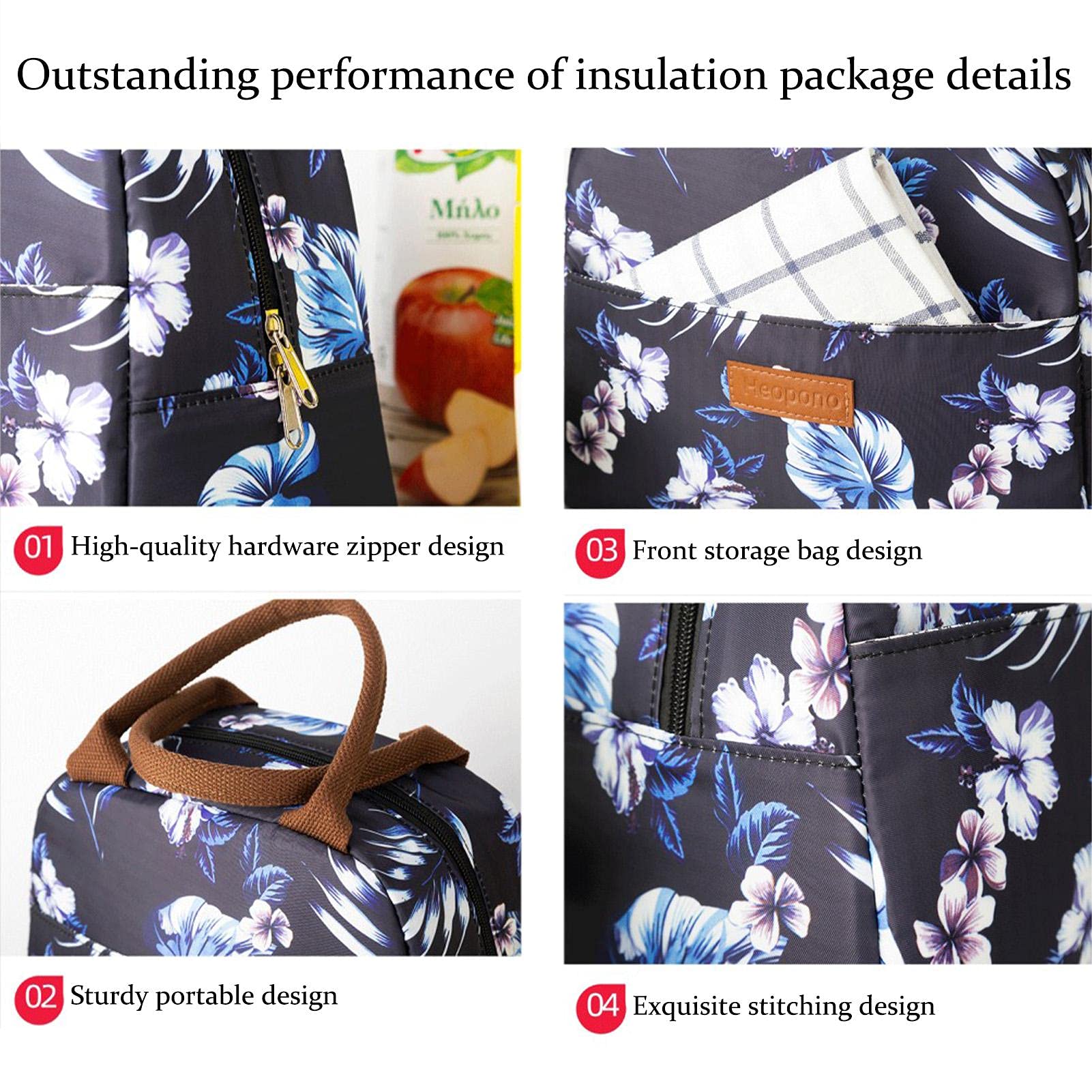 - Bolsa isotérmica para Almuerzo, Reutilizable, Bolsa térmica pequeña | para Almuerzo Almuerzo, Bolsa isotérmica para Mujer, para la Escuela y la Oficina
