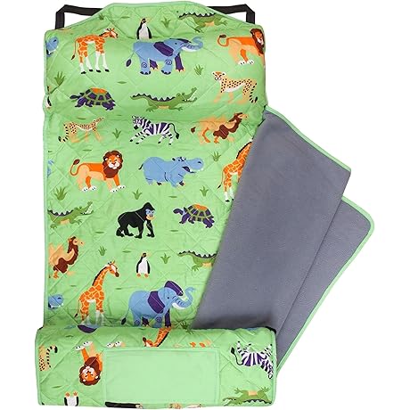 Wildkin Microfiber Modern Quilted Nap Mat for Girls with Reusable Pillow