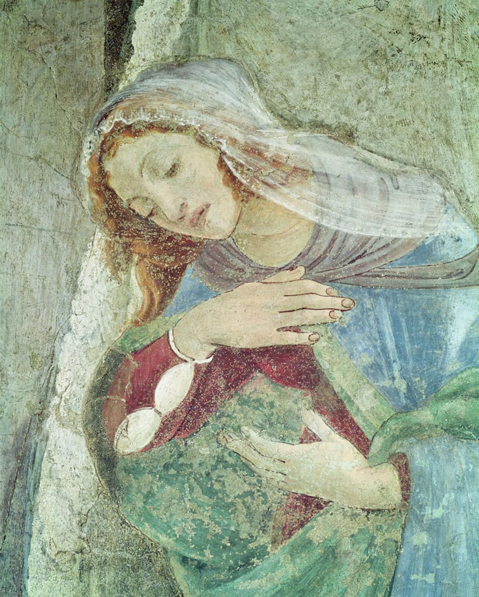 Tableaux graffiti art mural Botticelli Vierge poster 60x90cm