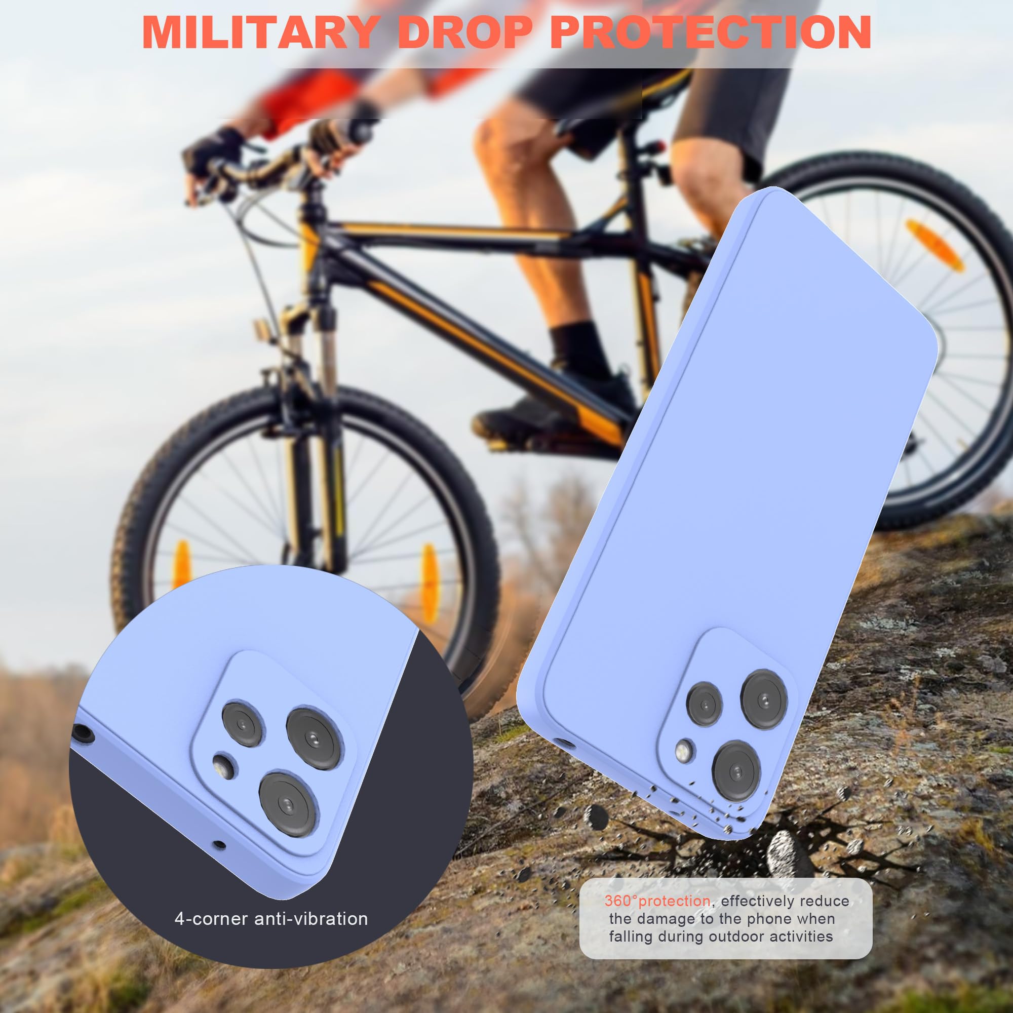 Coque Silicone Ultra-Mince Pour Xiaomi Redmi 12 4G/5G - Protection Antichoc Avec 2 Protections Écran En Verre Trempé - Violet Clair