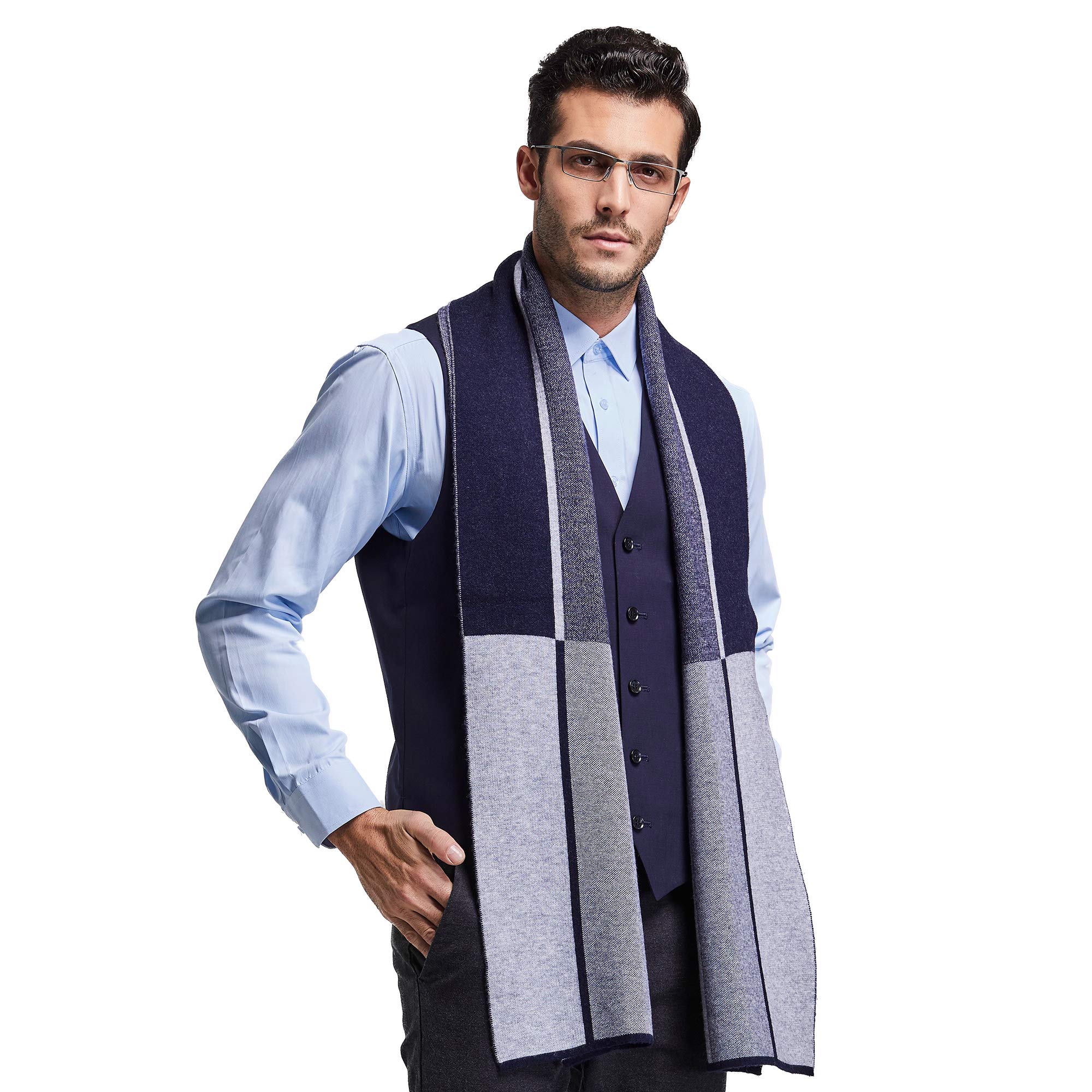 RIONA Herren 100% Australischen Merino-Wolle-Schal-Weiche Warme Krawatten Strick