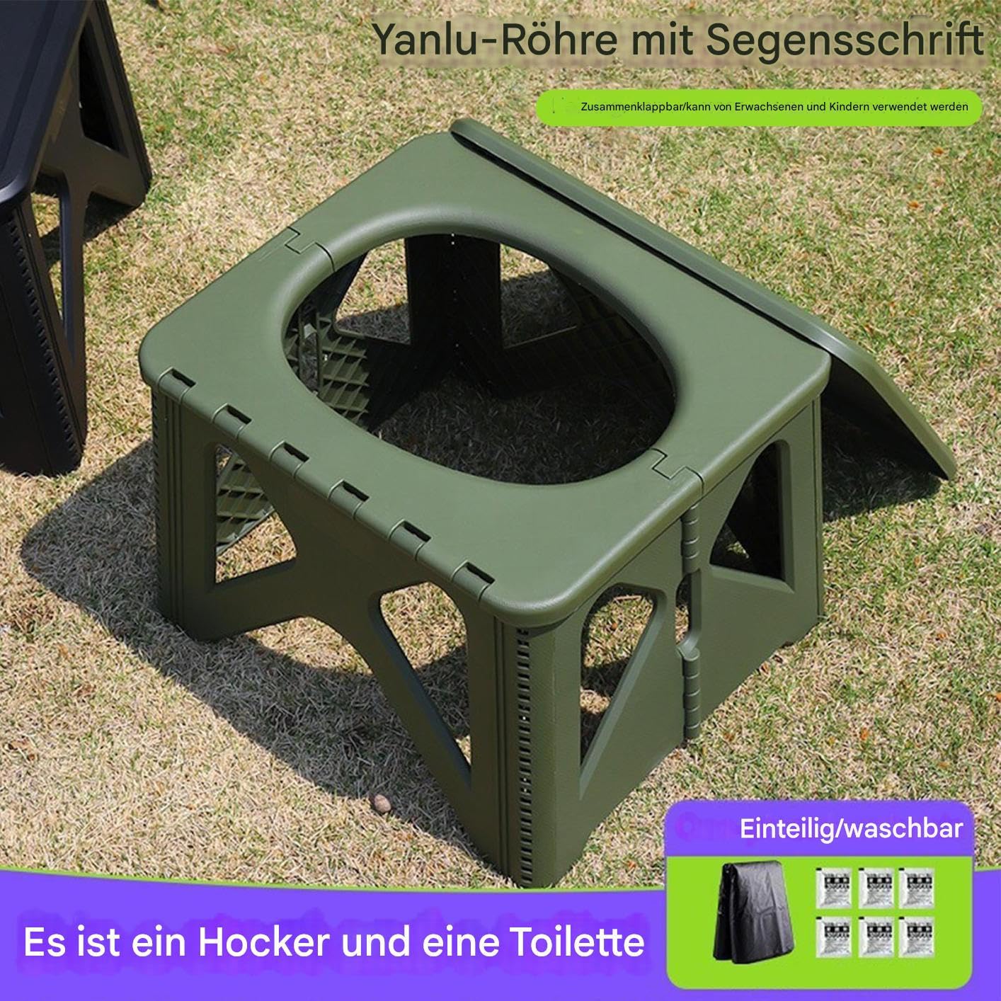 Inodoro De Camping Para Exteriores Asiento banco orinal para viajes | Taburete Plegable Portátil Para Inodoro De Camping Pesca, Senderismo, Playa, , Aire Libre, Mochilero, Imprescindibles De