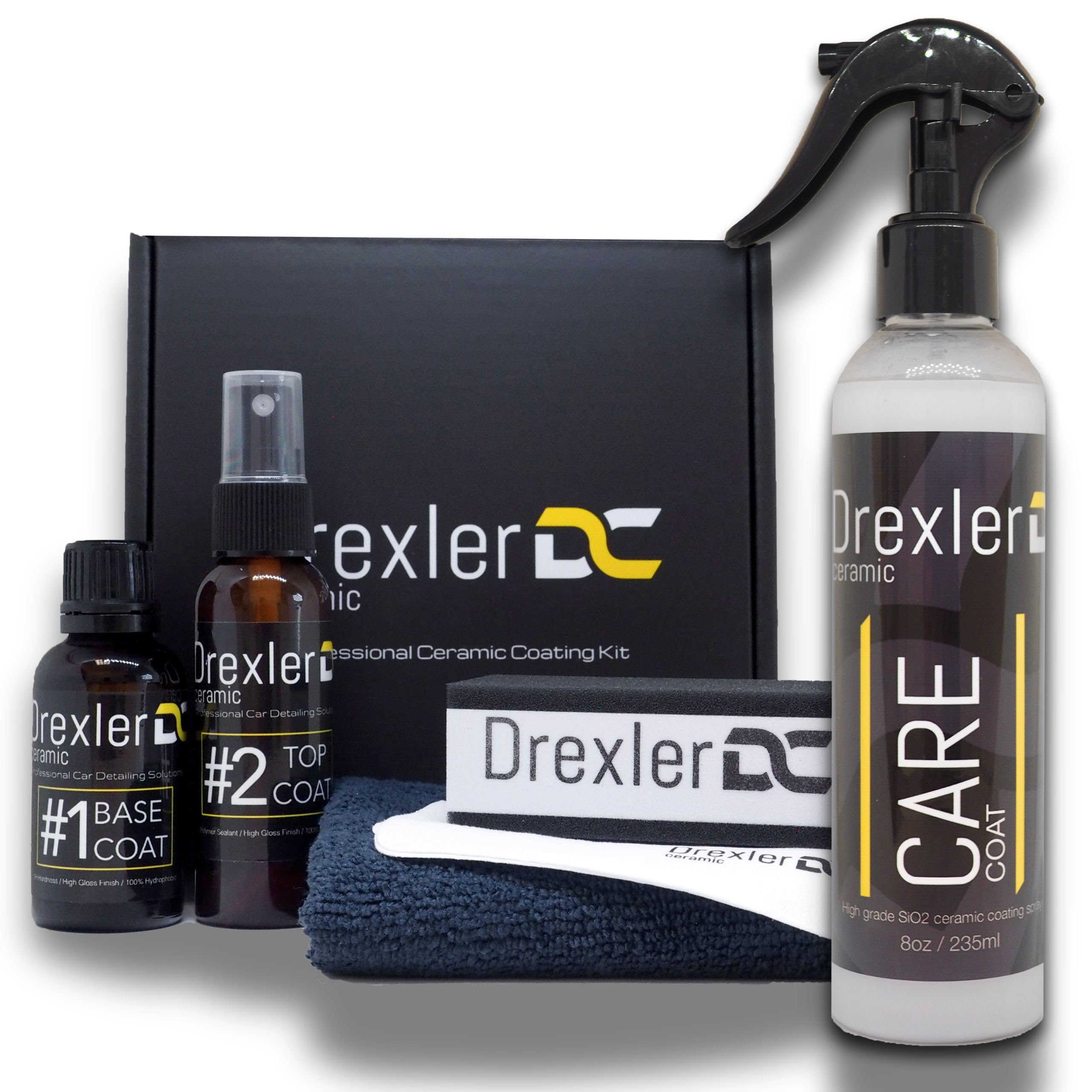 Coating Kit + Care Coat – Protection Céramique Auto Longue Durée, Brillance Extrême, Effet Hydrophobe, Entretien & Renforcement du Revêtement Voiture