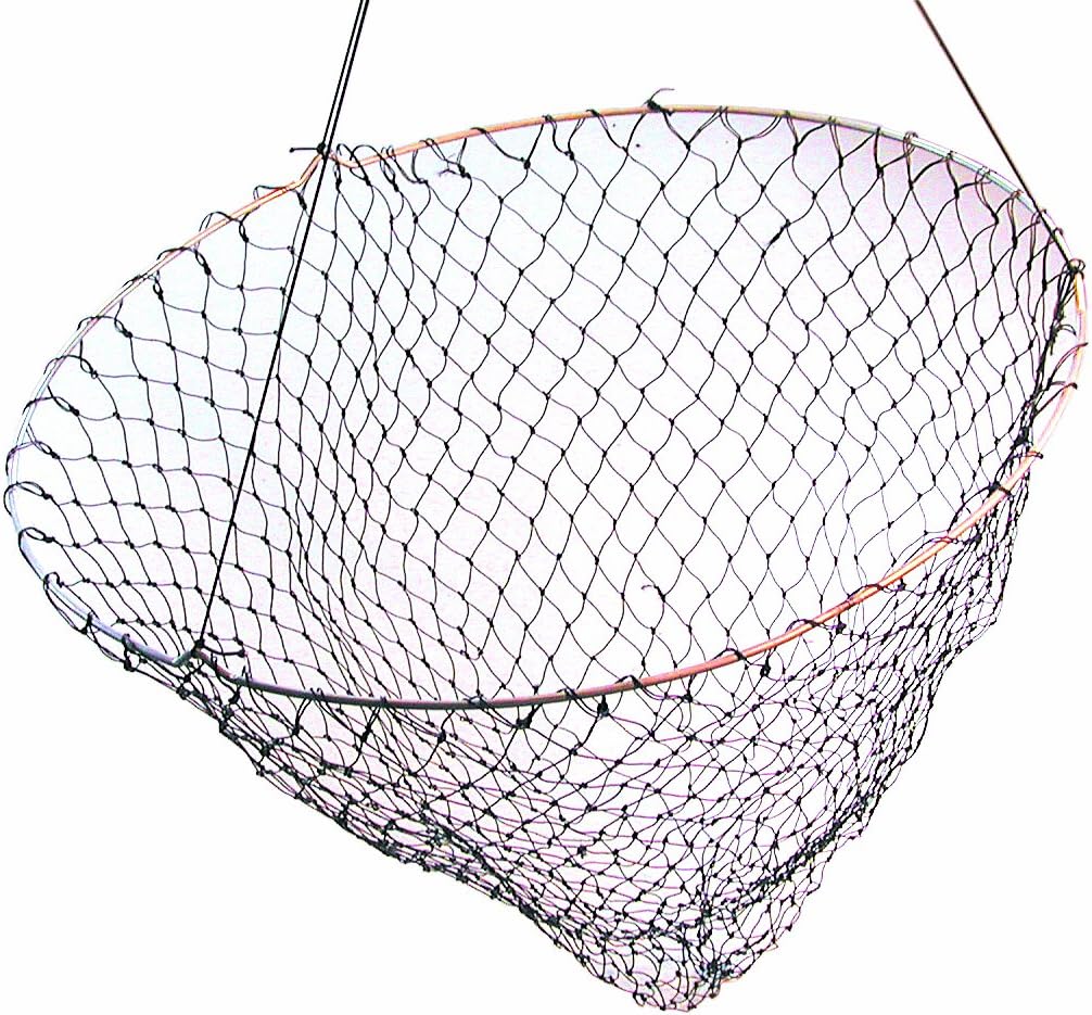 Frabill Bridge/Pier Net | 36" Diameter Fishing Net Pre-Rigged with 50 Feet of Rope, Black