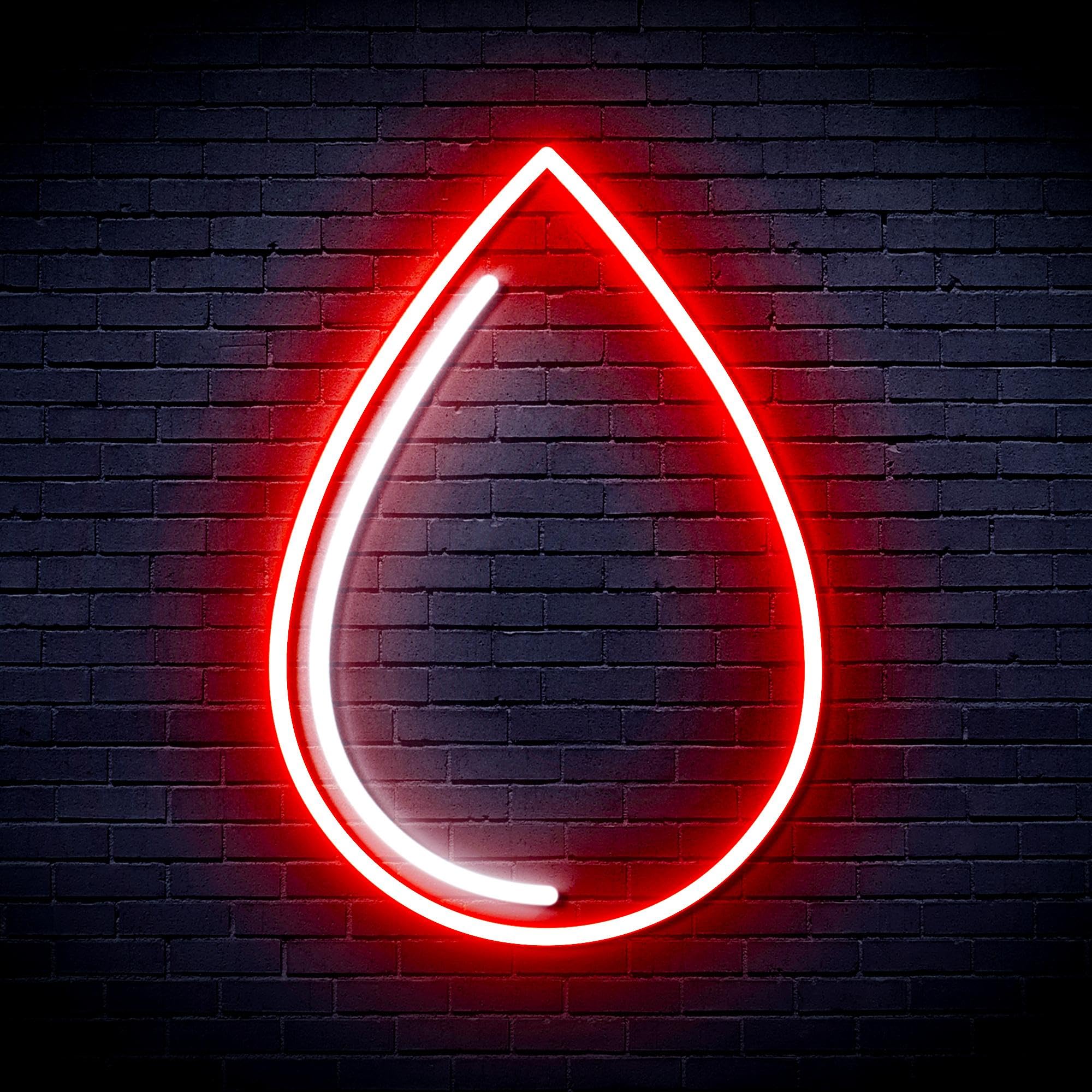 ADVPRO Water Droplet Flex Silicone LED Neon Sign - White & Red - st16s44-fnu0015-wr