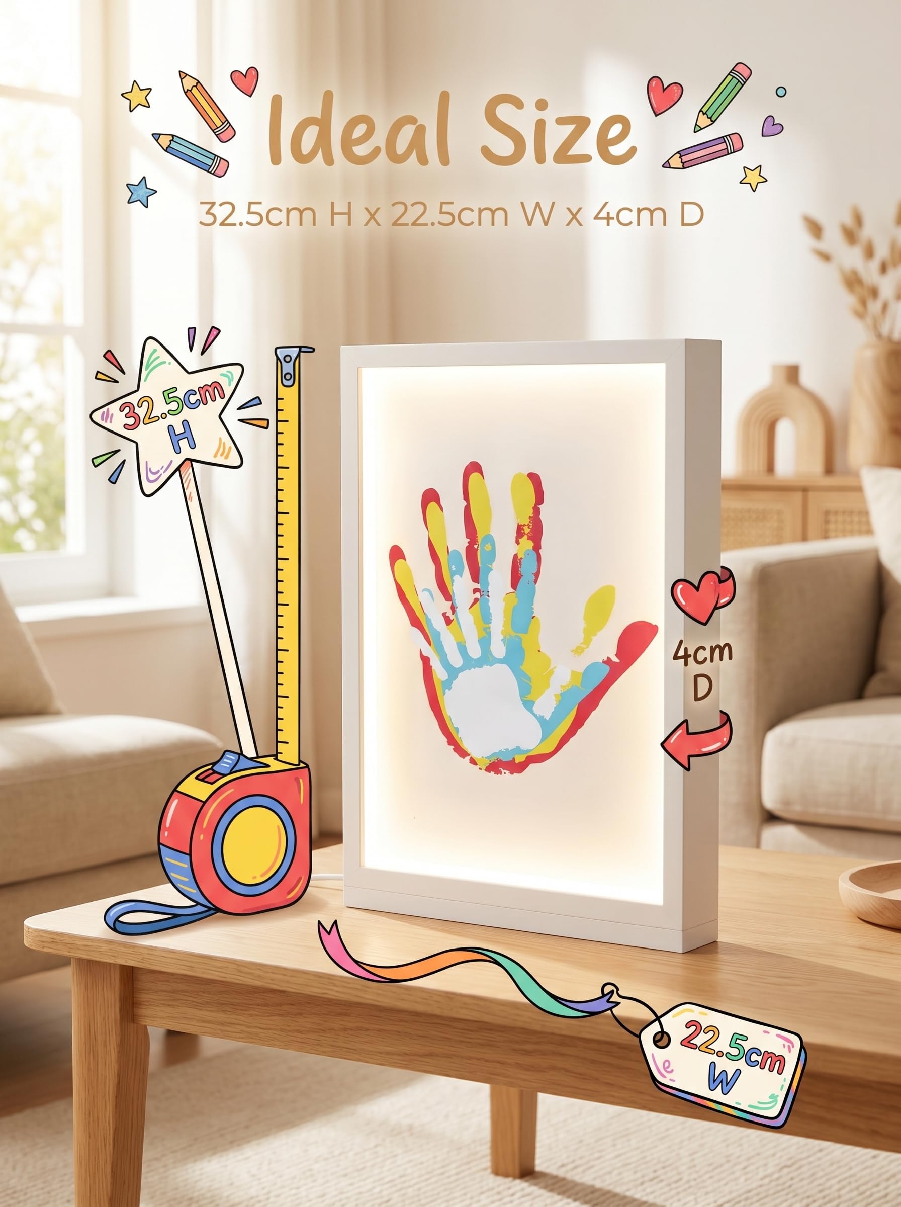 Fuerdich Kit de impresión de manos para familia, manualidades con niños, color blanco