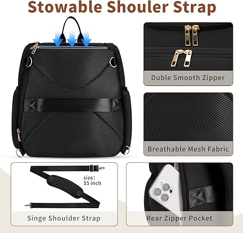 Miniatura 8 de CEI-CEI Mochila de neopreno para pañales con estilo para bebé, bolsa de viaje para mamá con bolsillos aislados, cambiador, correa para el hombro