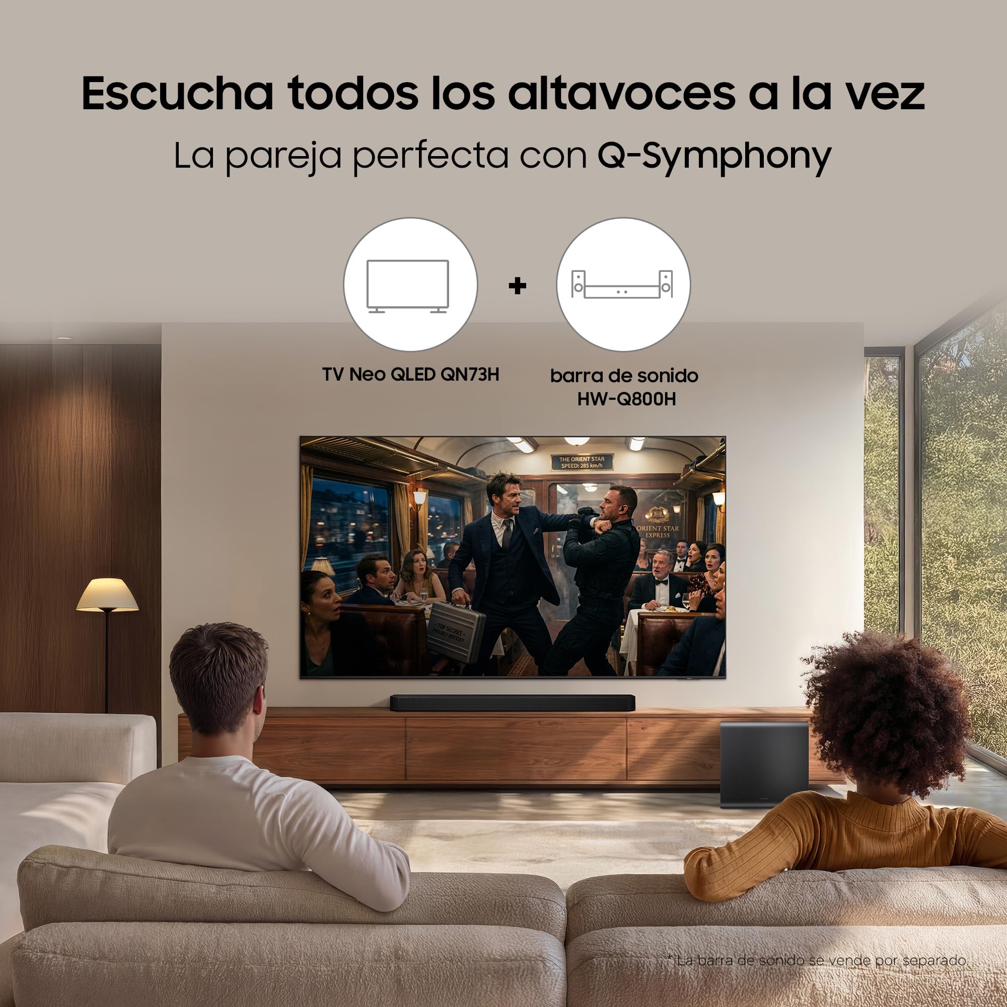 Samsung TV 75 Pulgadas Neo QLED Mini LED QN73H 4K Smart TV con Vision AI Companion, Quantum Mini LED y AirSlim, Cine, Gaming y Deportes