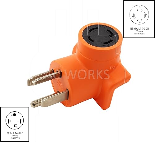 Miniatura 10 de AC WORKS RangeRVGenerator 14-50P Enchufe a 6-30R Adaptador de conexión HVAC de 30 amperios y 250 voltios (compacto)