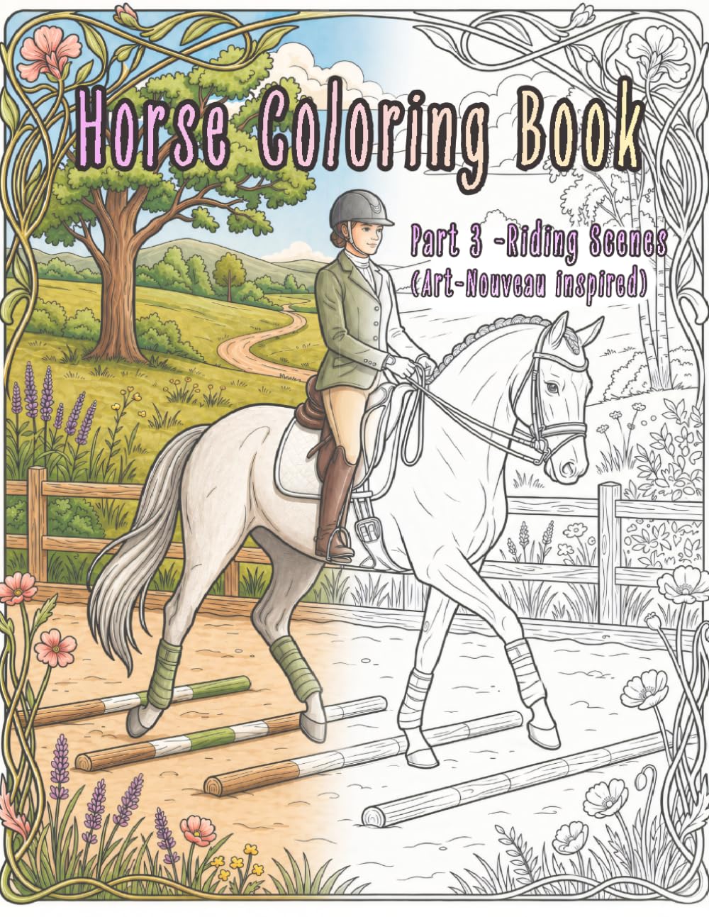 Horse Coloring Book: Part 3 - Riding Scenes (Horse Coloring Book Series)