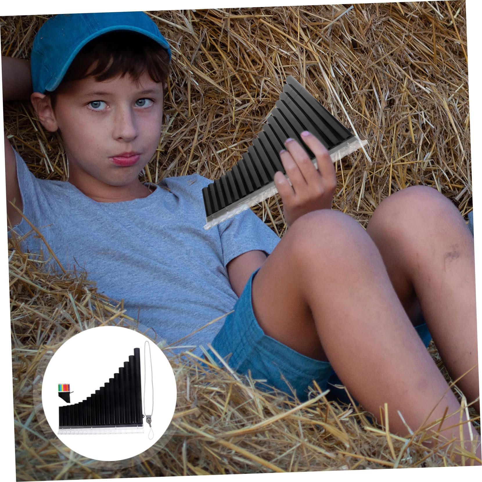 Cabilock Professionelle Panflöte C dur Rohre Abs Harz Mittelton Pan Pipes Musikinstrument für Anfänger und Profis Robuste Geruchsfreie Flöte mit Ergonomischem Design und Klarem Klang