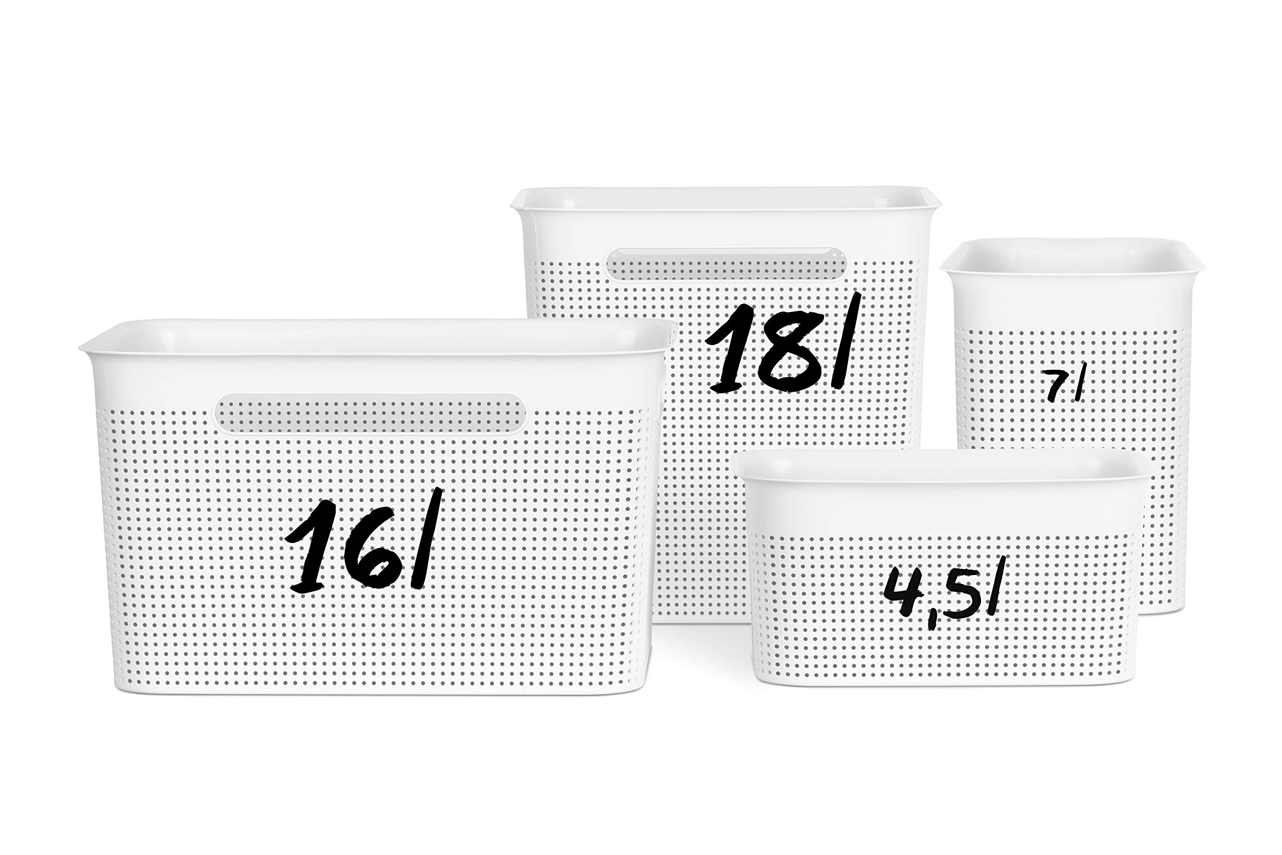 Rotho Brisen Scatola Quadrata con 4 Maniglie, Plastica (PP) senza BPA, Bianco, 18 L, 29.1 x 29.1 x 28.1 cm
