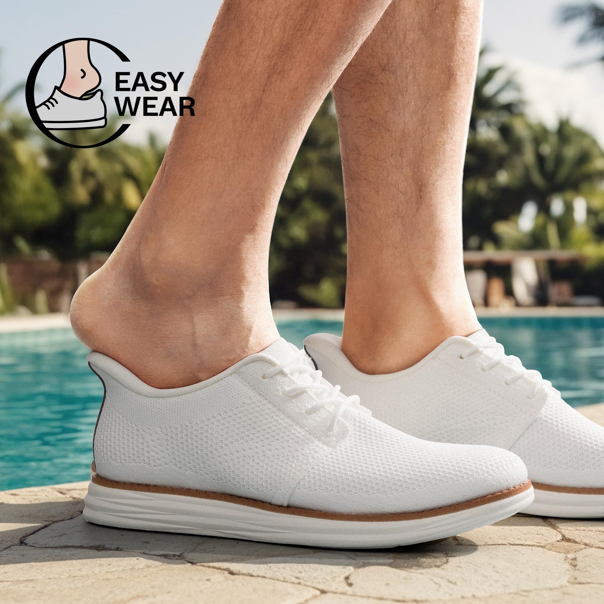 Bruno Marc Chaussures habillées décontractées à enfiler mains libres pour homme - En maille - Respirantes, légères et confortables