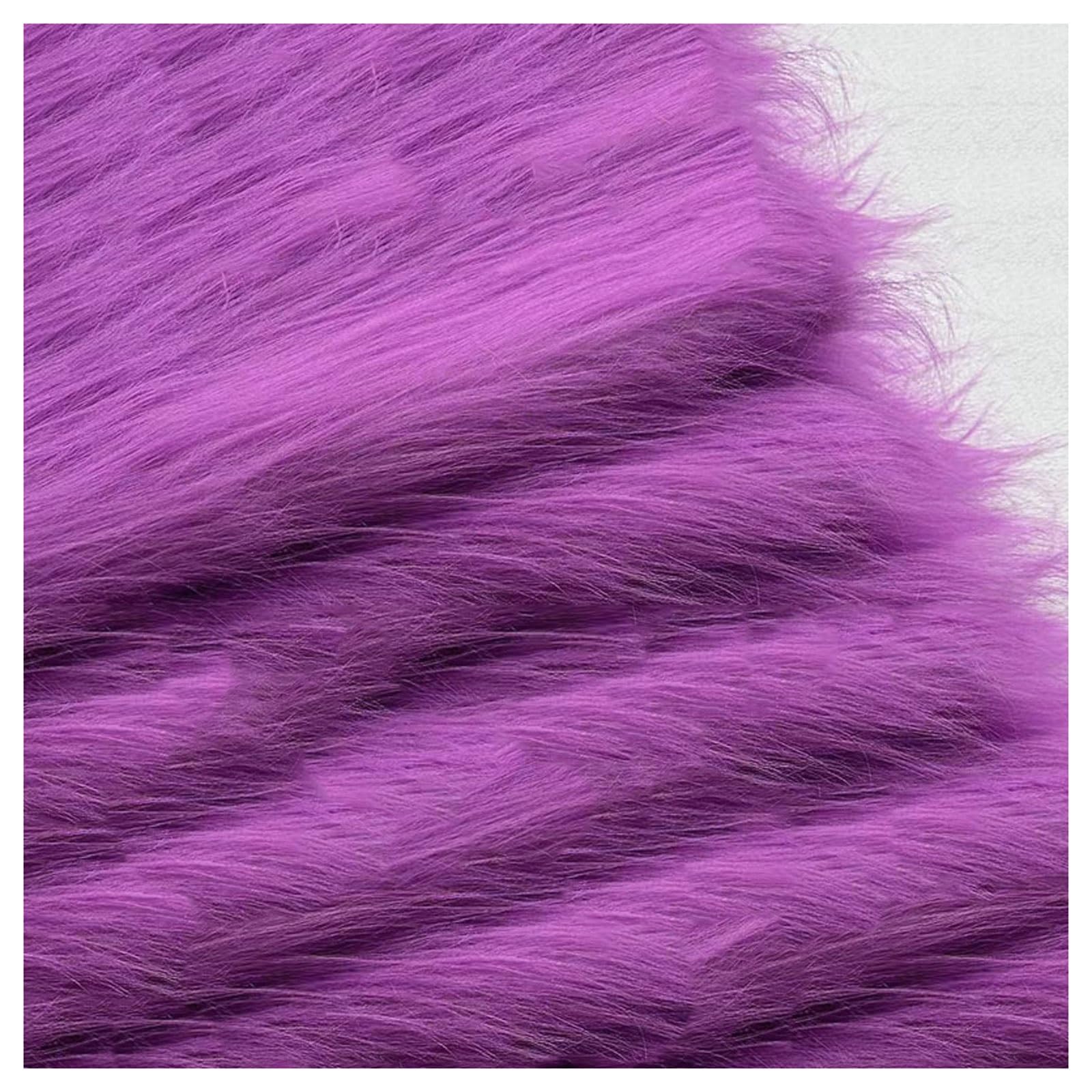 Shaggy Faux Fur Fabric 68 Colors Soft Plush12cm Long Pile Fake Fur Materials Craft Fabric, for Christmas Ornaments, Fursuit, Cosplay, Costume, Gnome Beards, Craft Supply, 50x180cm (Color : Purple 5) โ image 1