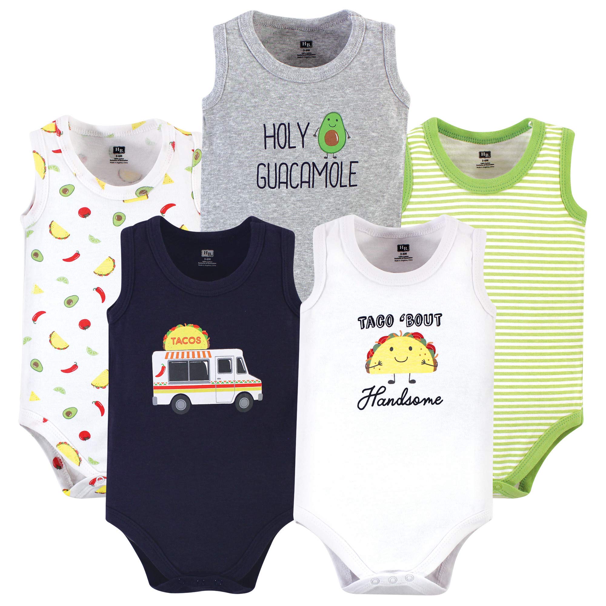 Hudson Baby Unisex Baby Cotton Sleeveless Bodysuits