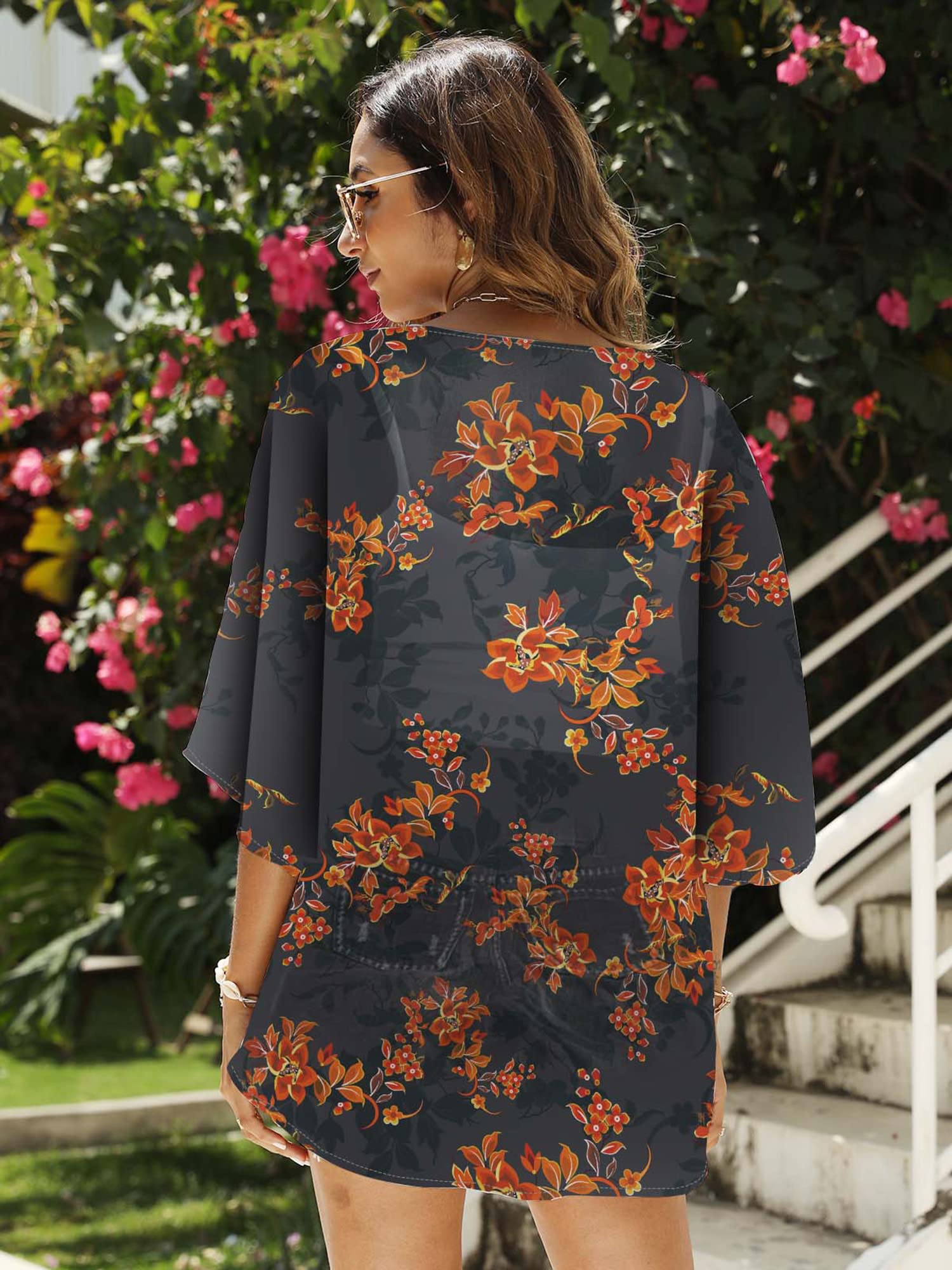 Chunoy Luźna turecka sukienka dla kobiet, luźna, lekka, oversize, kaftan, sukienka plażowa, sukienka maxi, Fioletowy/szary., L
