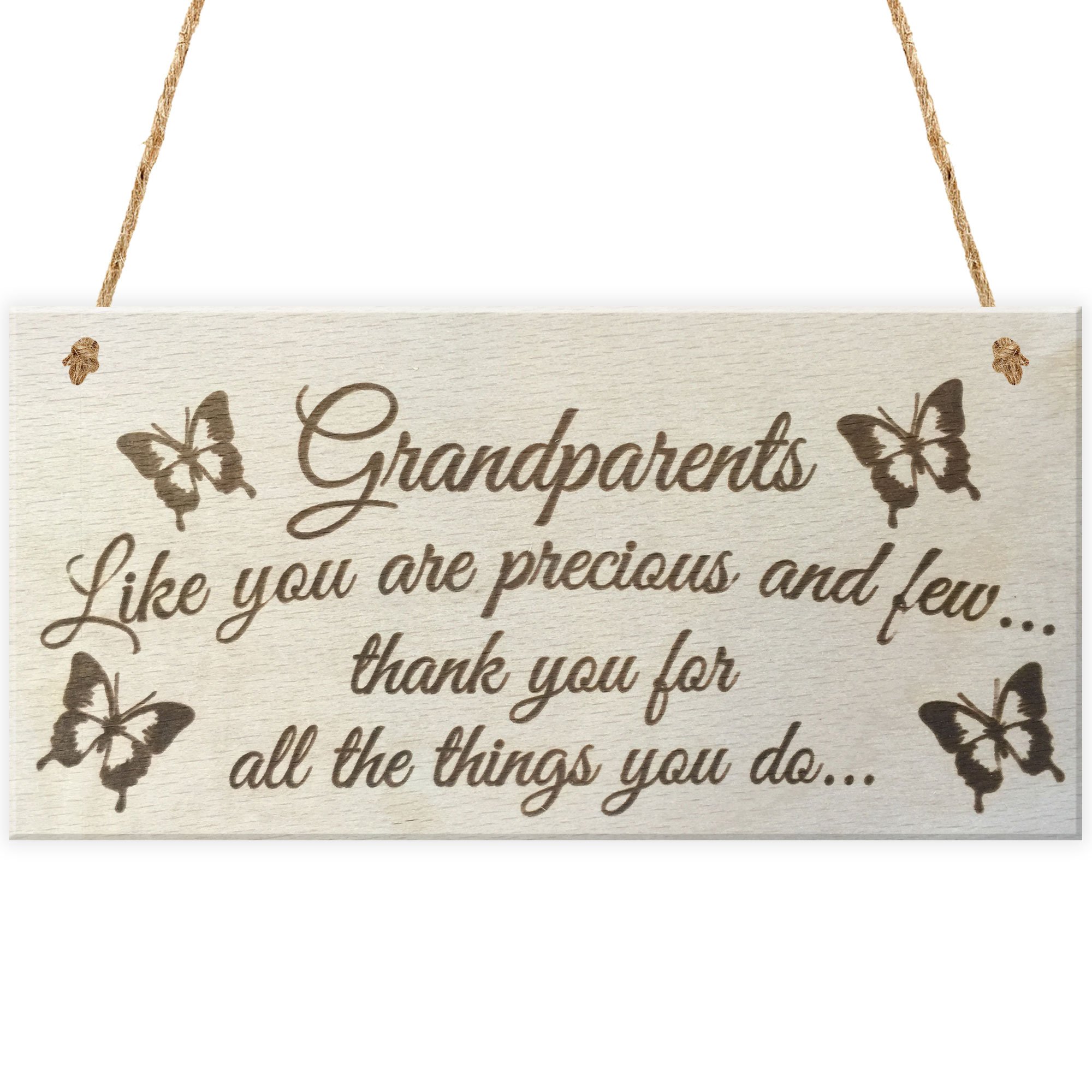 Red Ocean Grandparents Like You Are Precious And Few Thank You For All The Things You Do Wooden Hanging Plaque Sign Love Gift