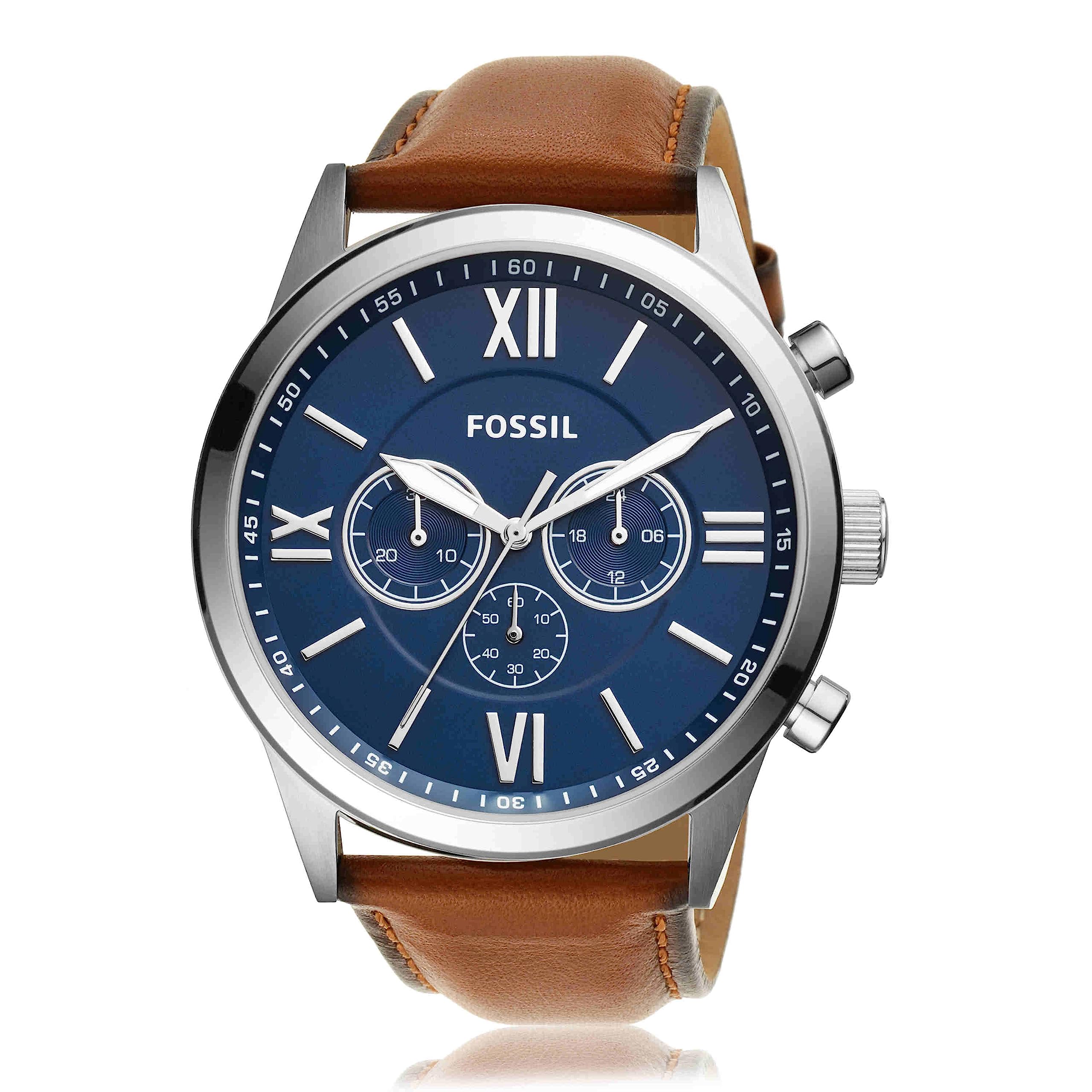 Fossil Flynn BQ2125 - Reloj cronógrafo (piel), color marrón