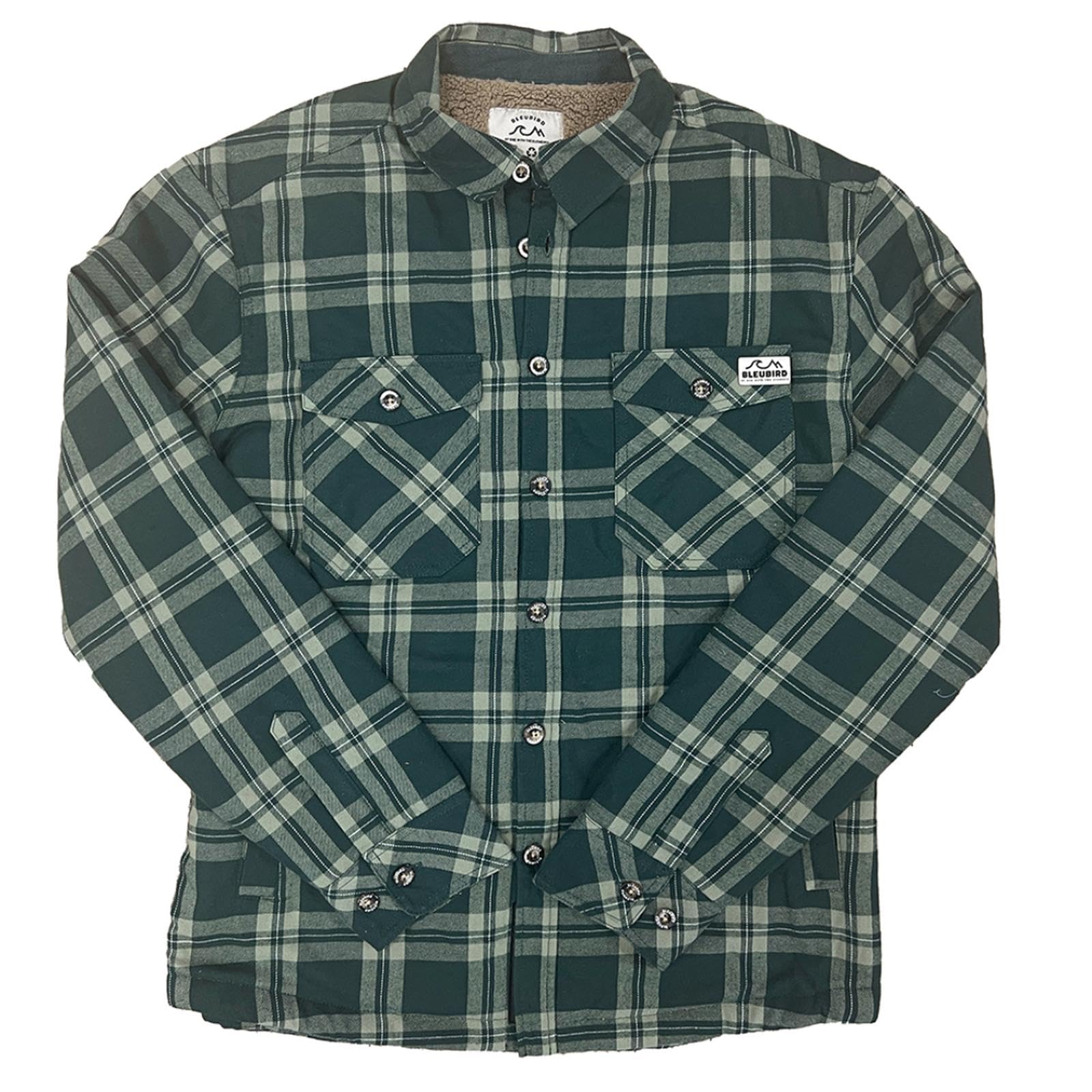Bleubird Sequoia Checked Warm Winter Shacket Overshirt - Willow - L