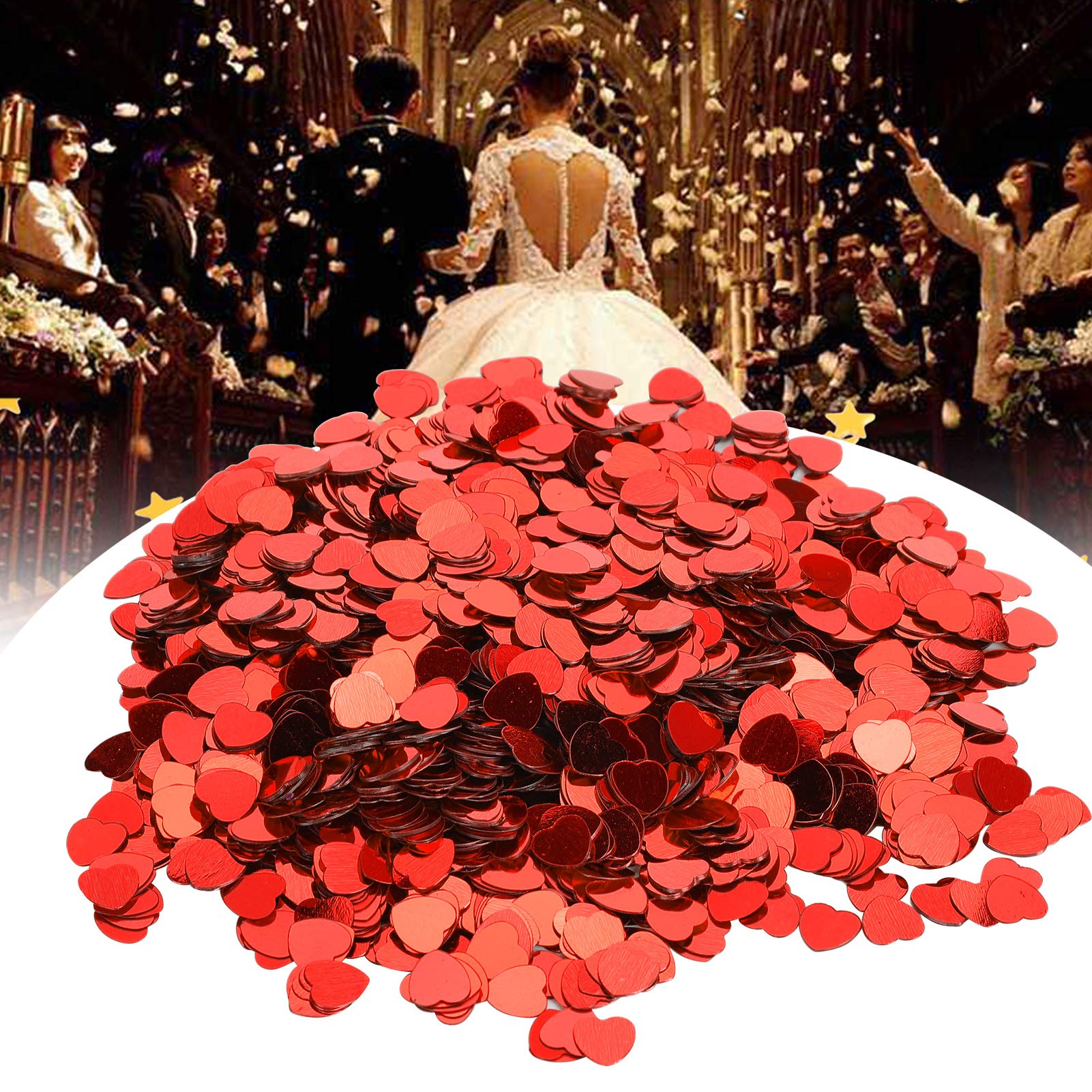 3000 Stück Herz-Konfetti Rot – Glitzernde Pailletten Für Tischdeko, Hochzeit, Valentinstag & Partys