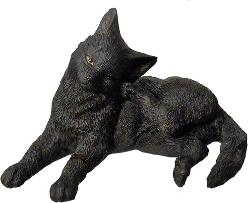 Veronese Design Black Cat Scratching Ear Mini Figurine