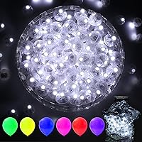 Vista 12 de AIKEI 50 globos de luz LED, mini bolas de luz, tiempo de espera prolongado, impermeable, luz LED para farol de papel, Pascua, Halloween, Navidad