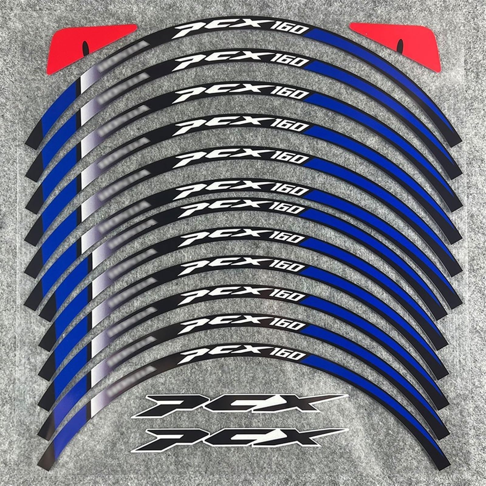 Motorcycle Front and Rear Tire Rim Reflective Decals Stickers for PCX160 Pcx 160 Motorbike(Color3)