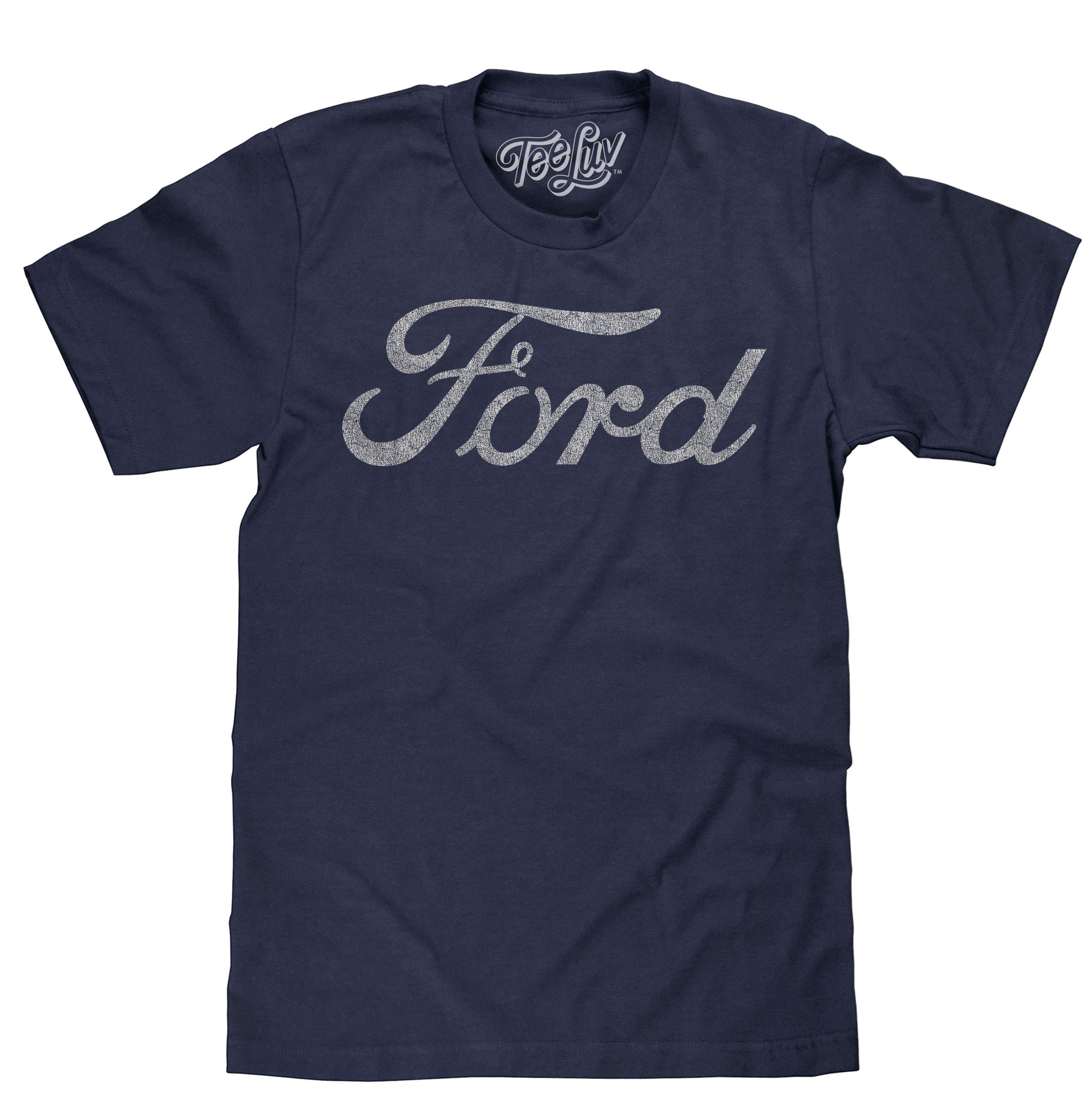 Tee Luv Ford Signature Shirt - Distressed Ford Logo T-Shirt