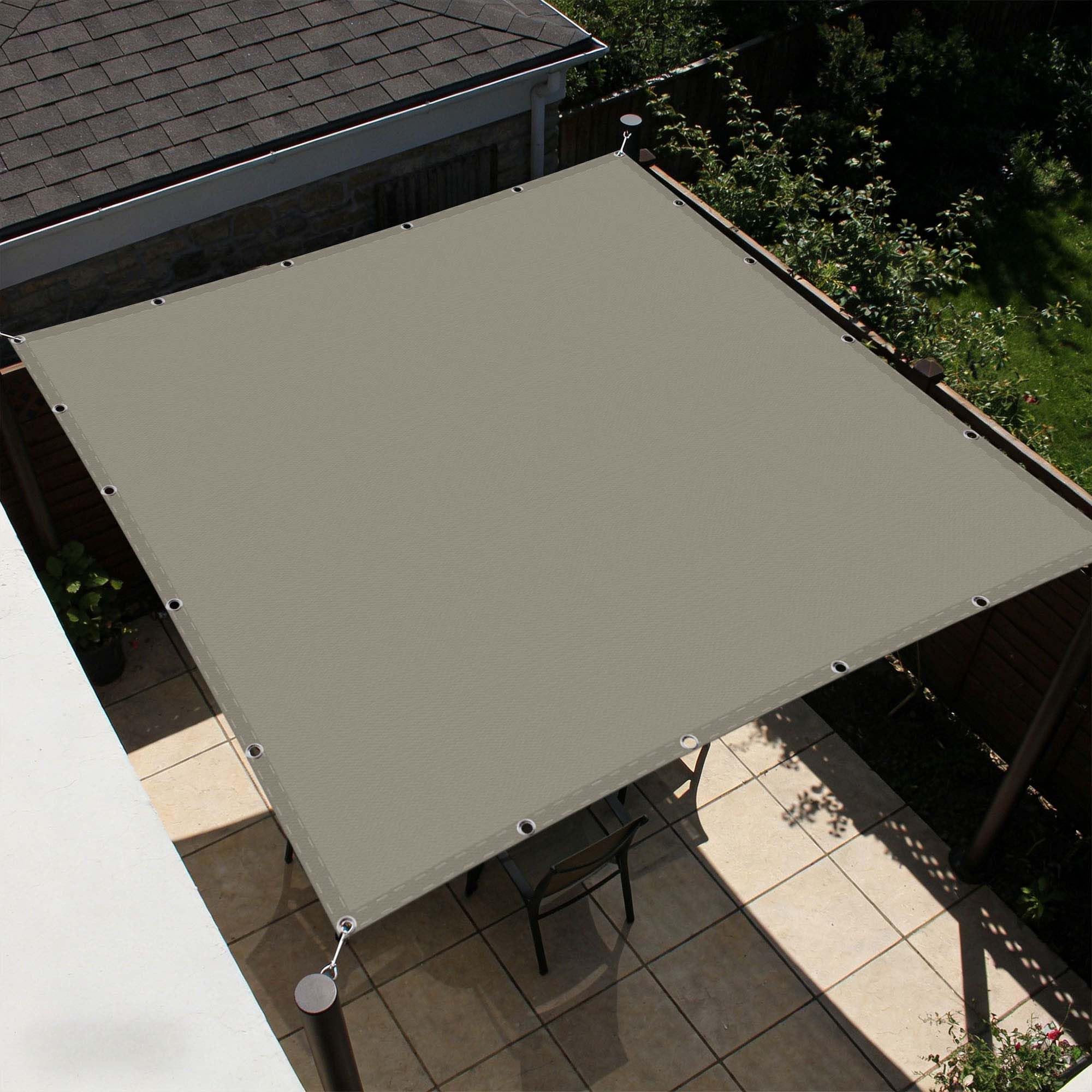Toile d'ombrage rectangulaire 1,7x2,8 m respirante pour patio et jardin - Couleur Taupe