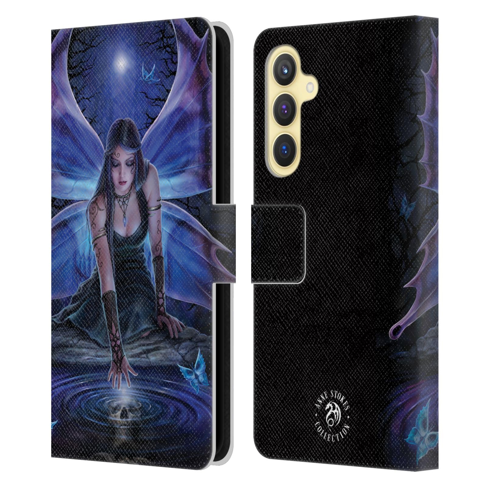 Funda de cuero tipo libro Samsung Galaxy S23 FE 5G con grabado resistente Anne Stokes 7