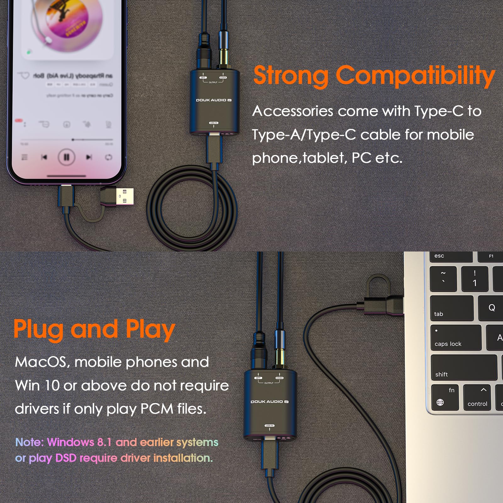 Nobsound Mini USB do SPDIF Konwerter Sygnałowy Interfejs Audio Koastalny / Optyczny PCM / Dolby AC3 / DTS 24bit / 192kHz PNP Podłącz i Używaj
