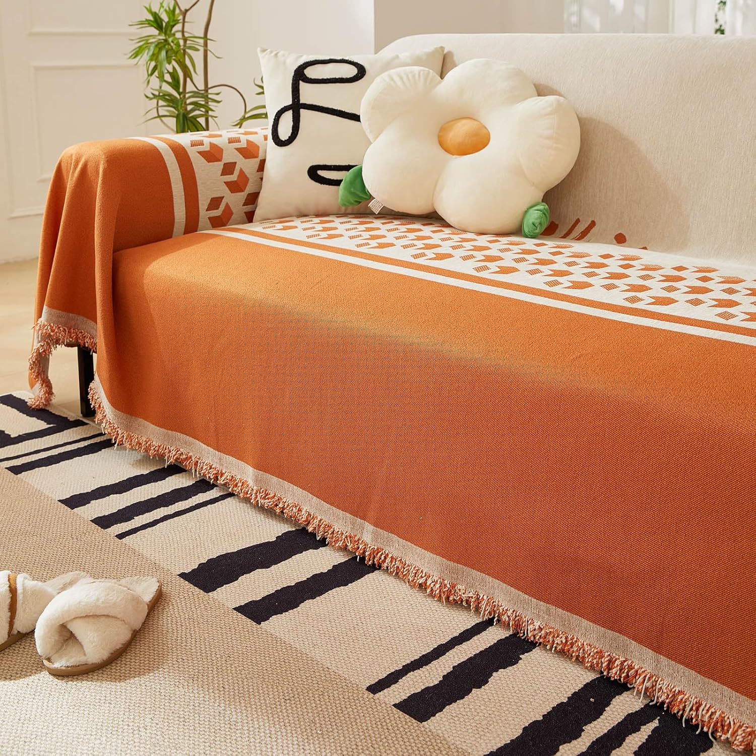 VClife Boho Couch Covers Soft Chenille Sofa Slipcover